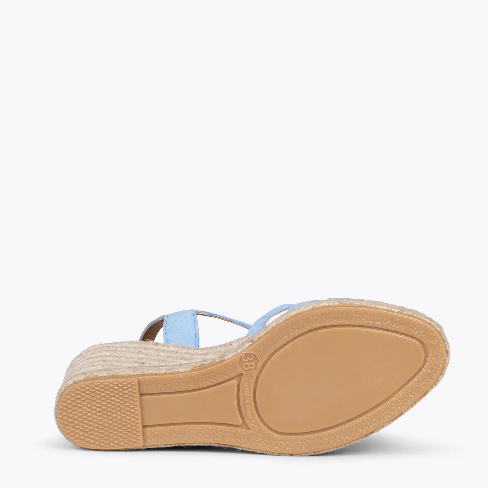OYAMBRE - Sandalias con cuña de esparto Cangrejera AZUL - Image 5