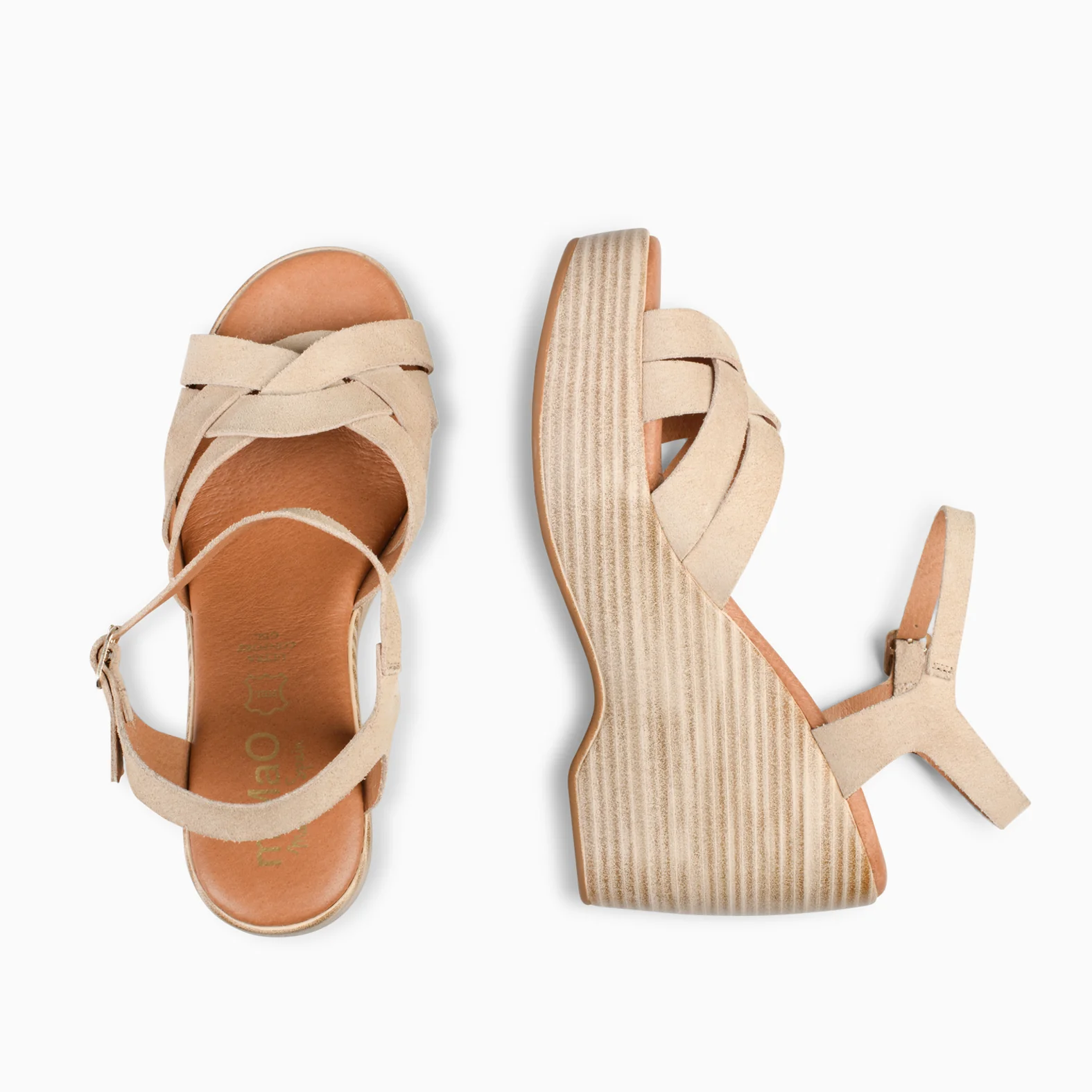 MALIBÚ – Sandalia cangrejera con cuña CAMEL - Image 5
