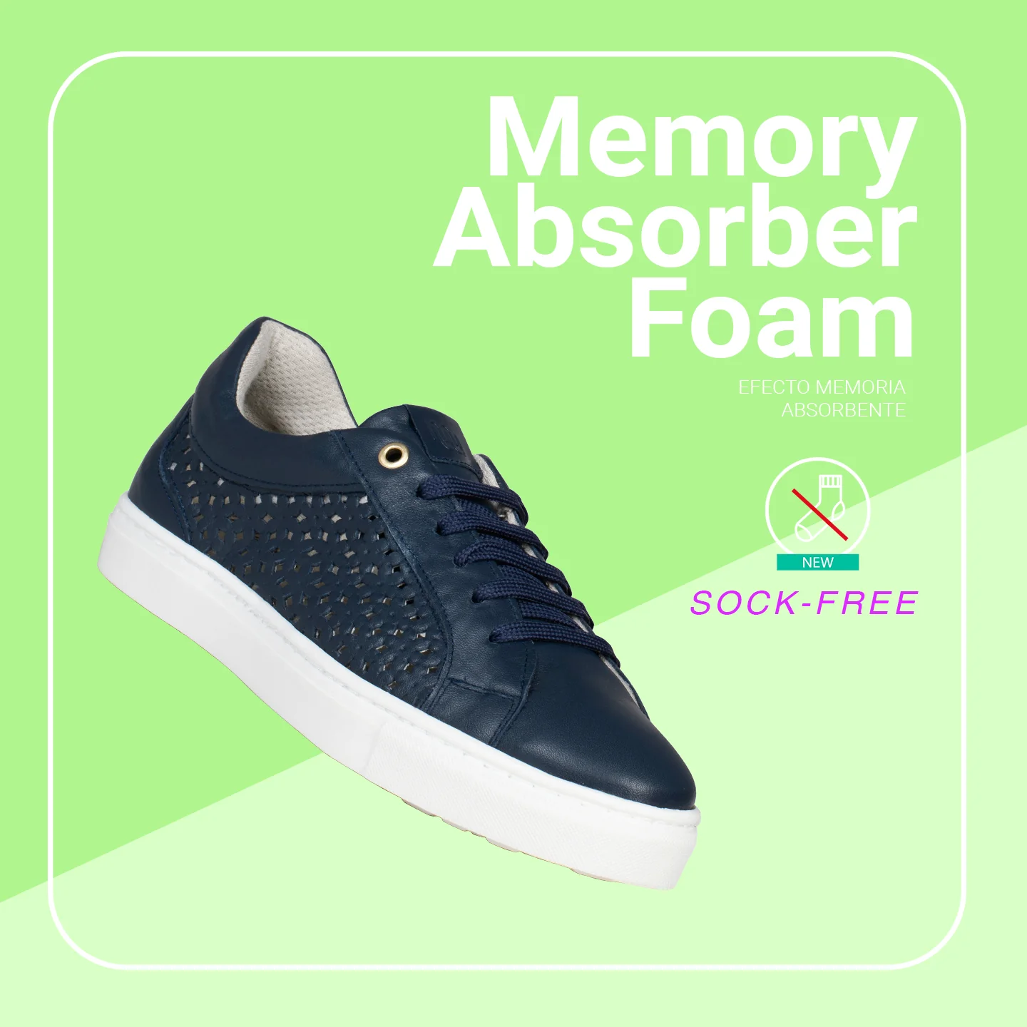 BREATHE – Zapatillas de napa con diseño troquelado MARINO - Image 7