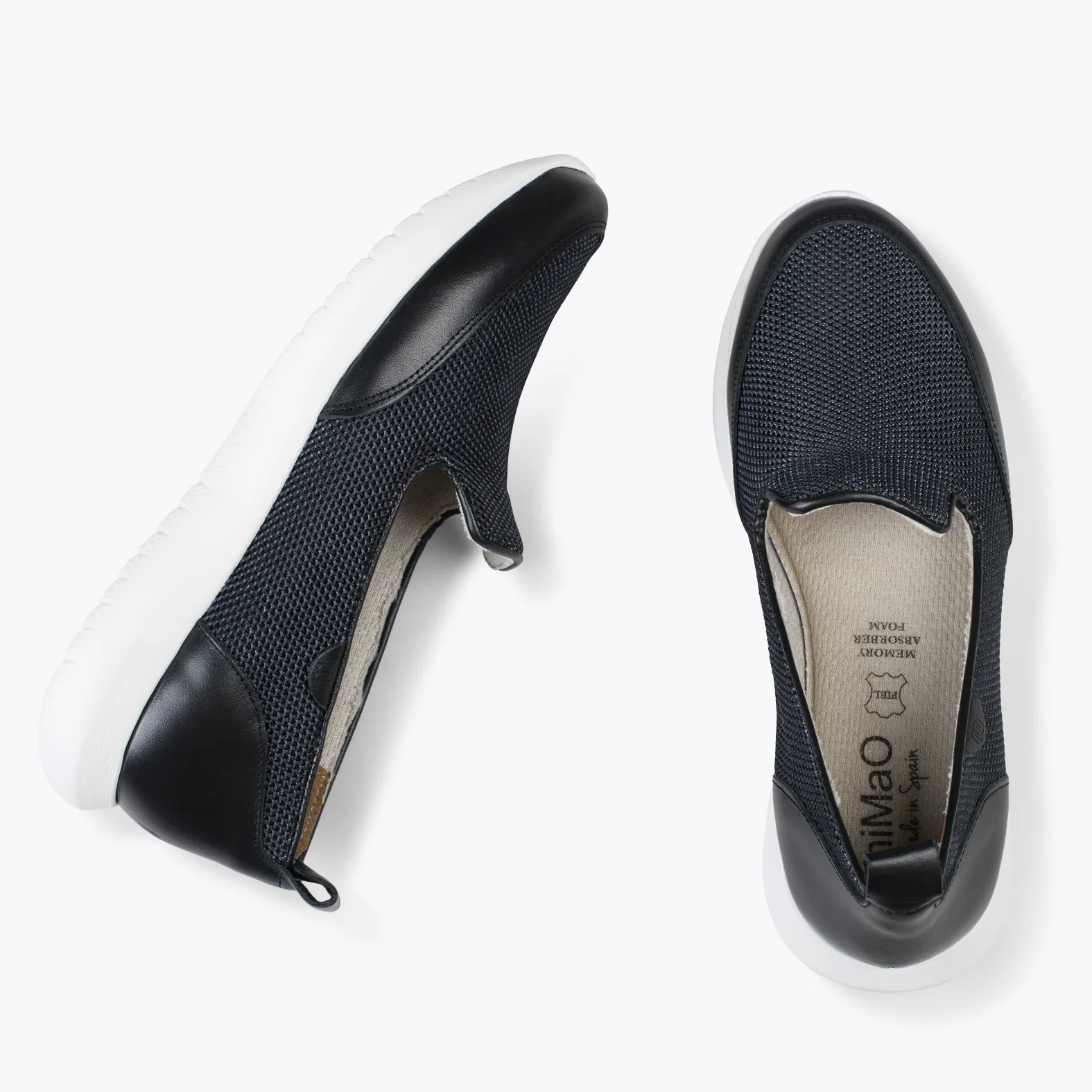 SLIPPER SPORT – Zapatilla sin cordones con diseño en rejilla NEGRO - Image 3