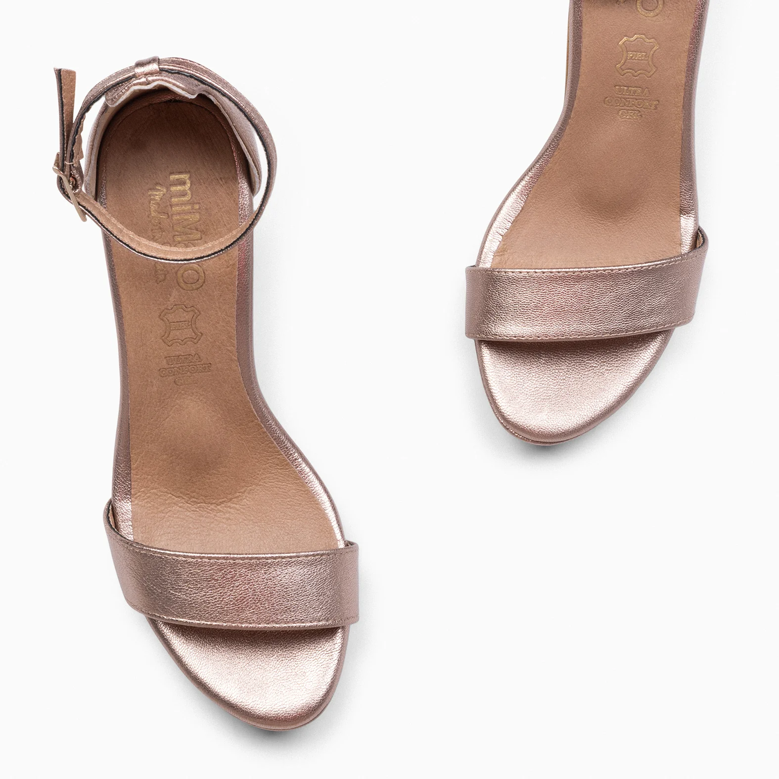 FIESTA – Sandalias de tacón alto y plataforma ORO ROSA - Image 3