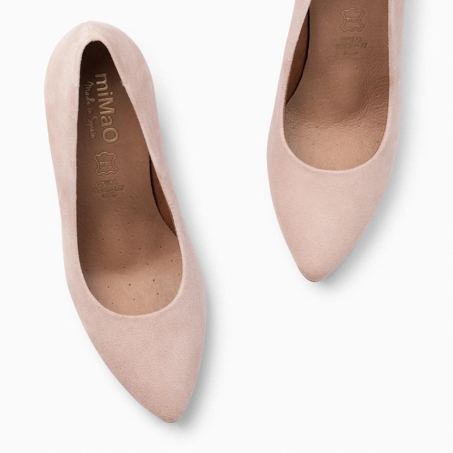 URBAN – Zapatos de tacón alto de ante NUDE - Image 2