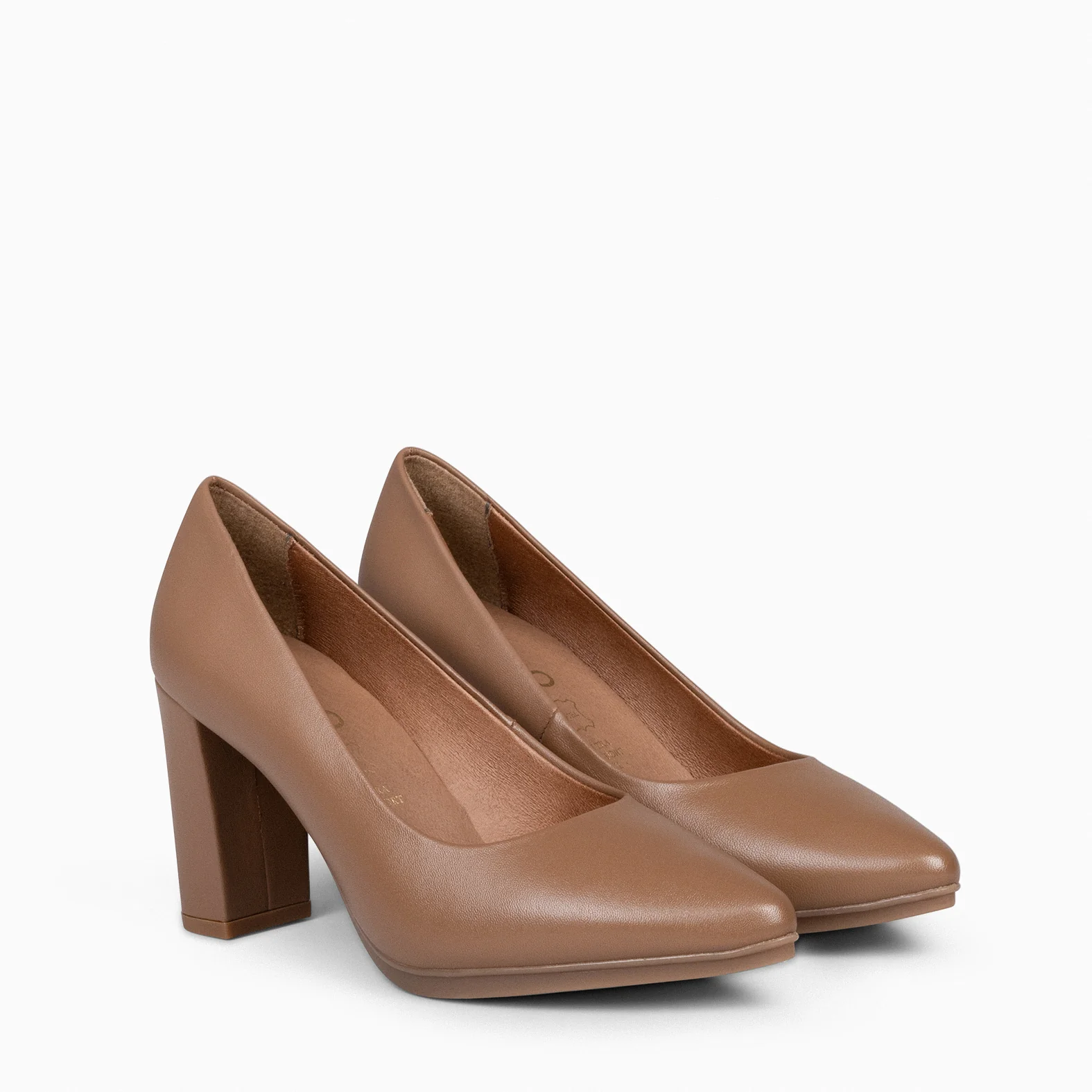 URBAN SALON – Zapatos de tacón alto de napa CAMEL - Image 3