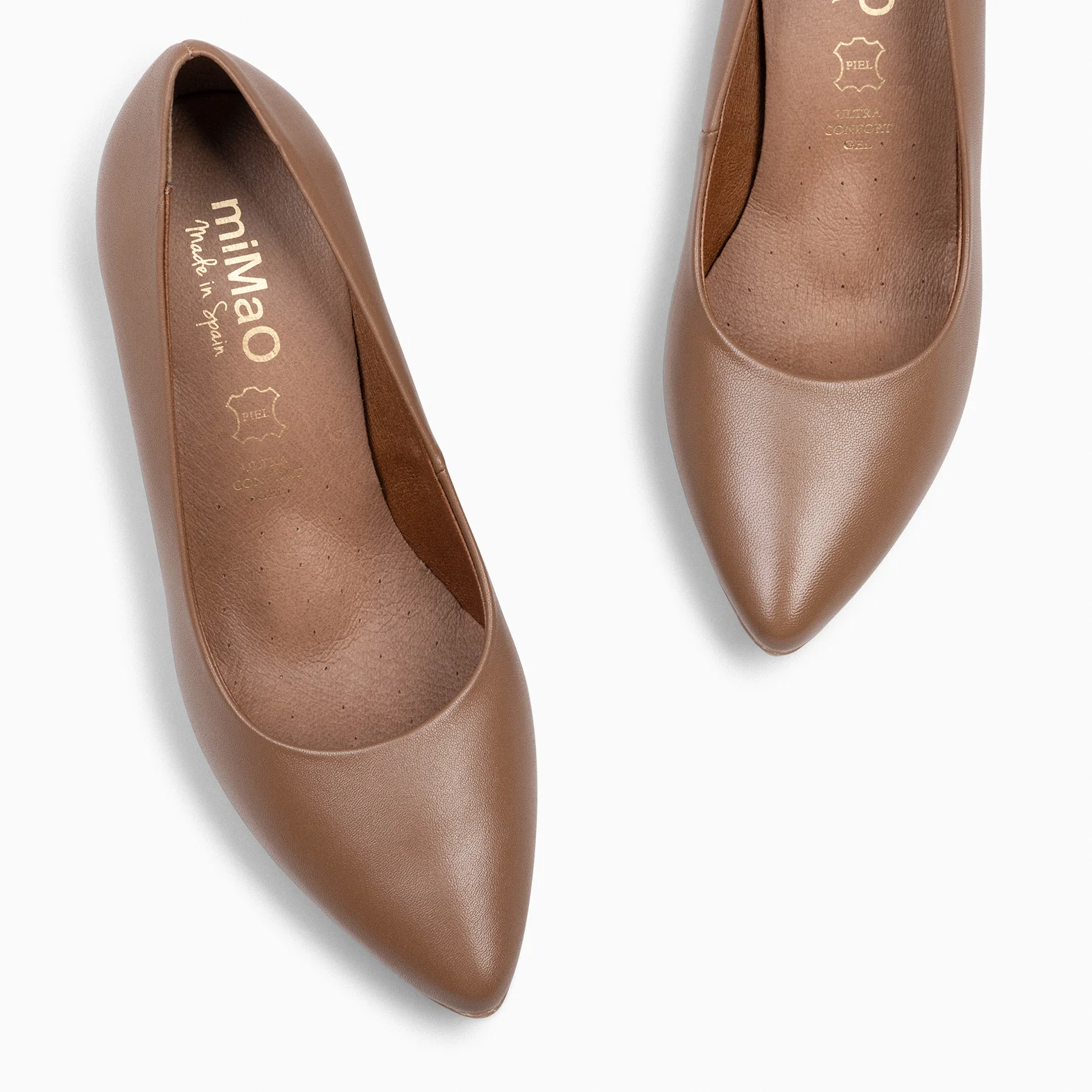 URBAN SALON – Zapatos de tacón alto de napa CAMEL - Image 4