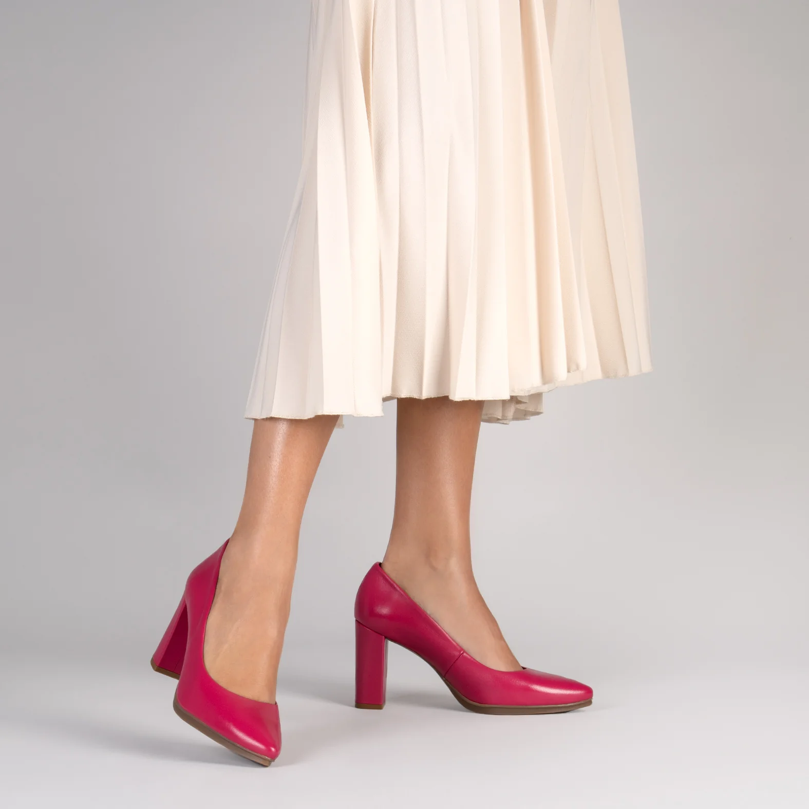 URBAN SALON – Zapatos de tacón alto de napa FUCSIA - Image 6