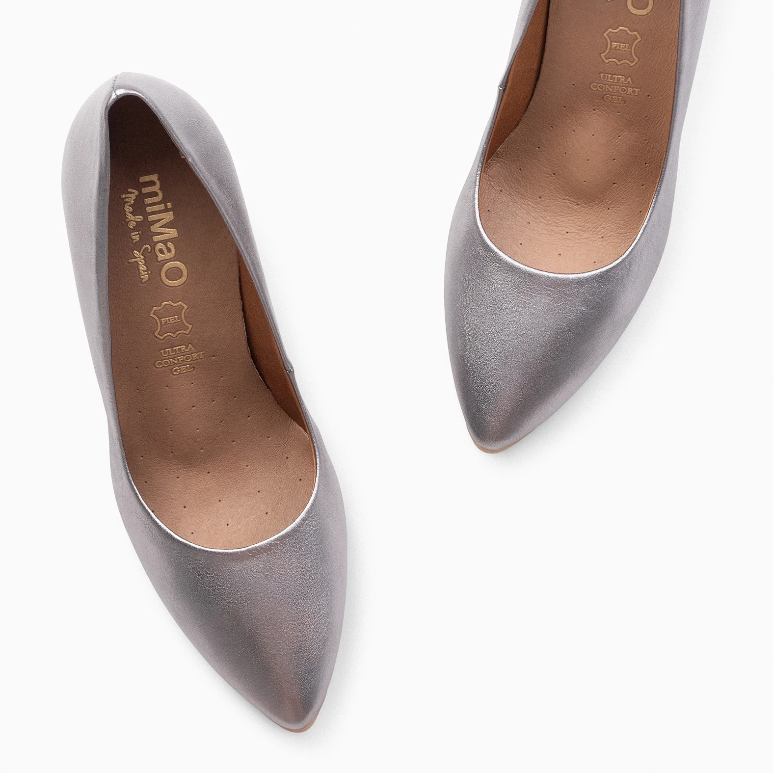URBAN SPLASH - Zapatos de tacón alto de piel metalizada PLATA - Image 3