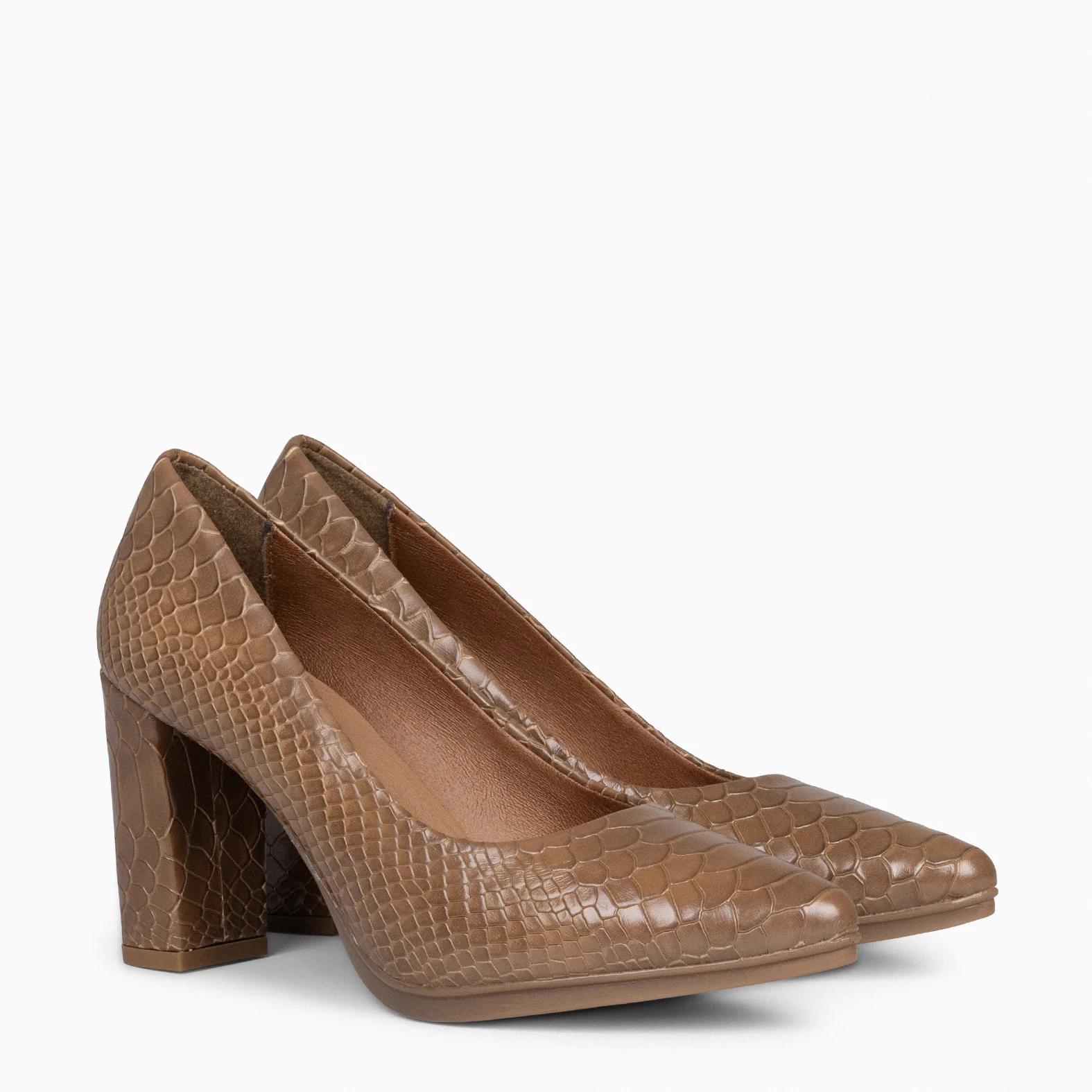 URBAN SAUVAGE - Zapatos de salón con textura de serpiente TAUPE - Image 2