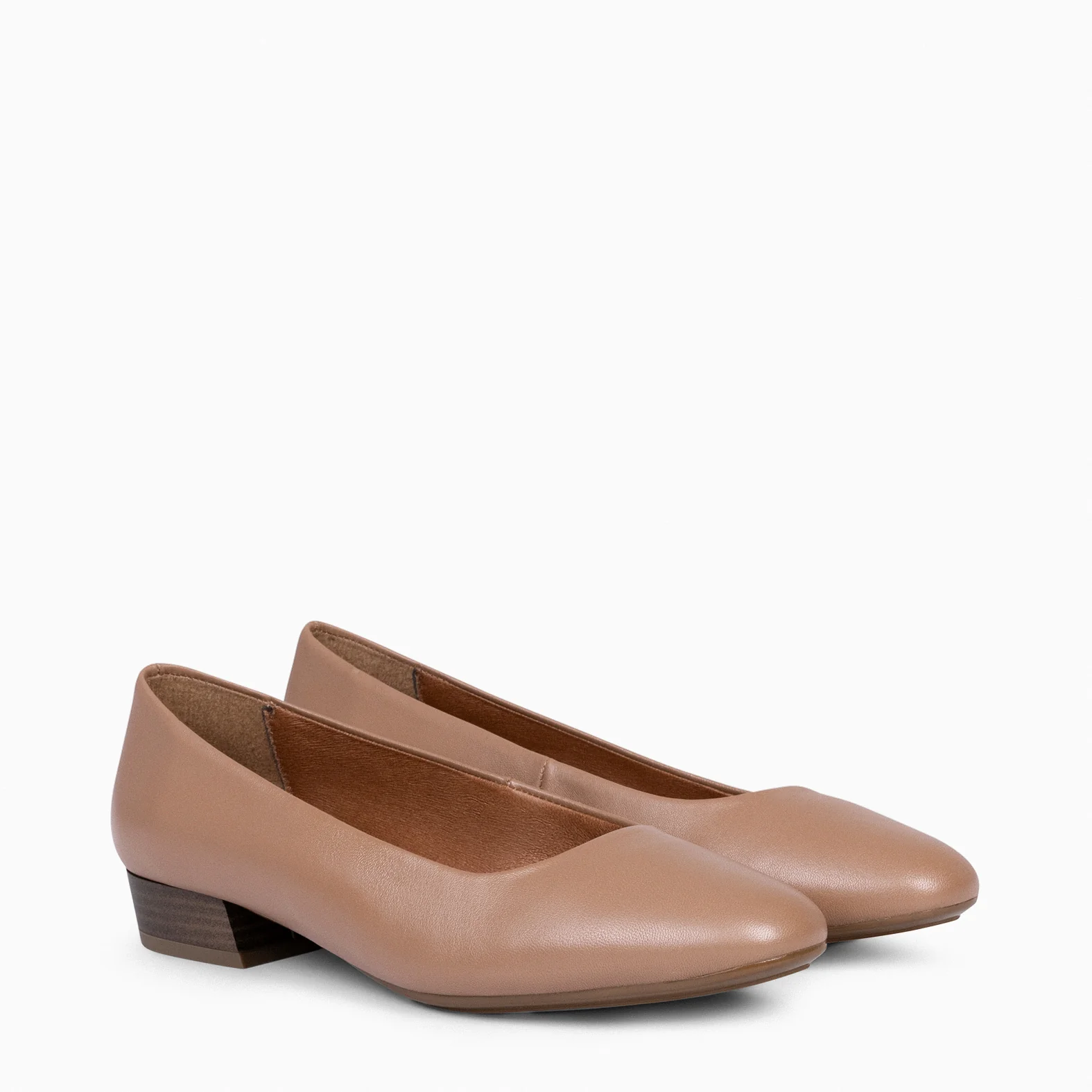 URBAN XS - Zapatos de tacón bajo de napa NUDE - Image 2