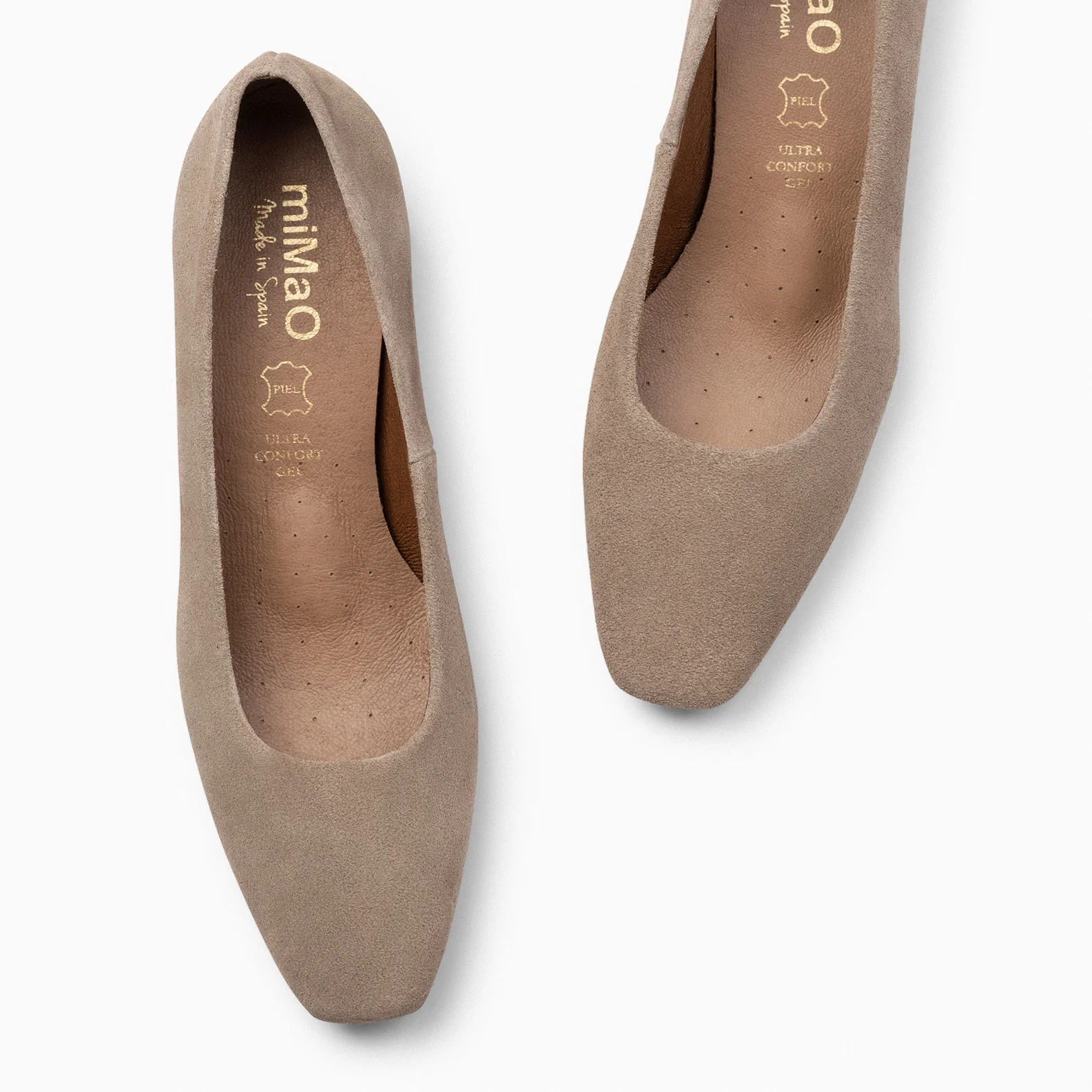 URBAN LADY - Zapatos de tacón bajo de serraje TAUPE - Image 3