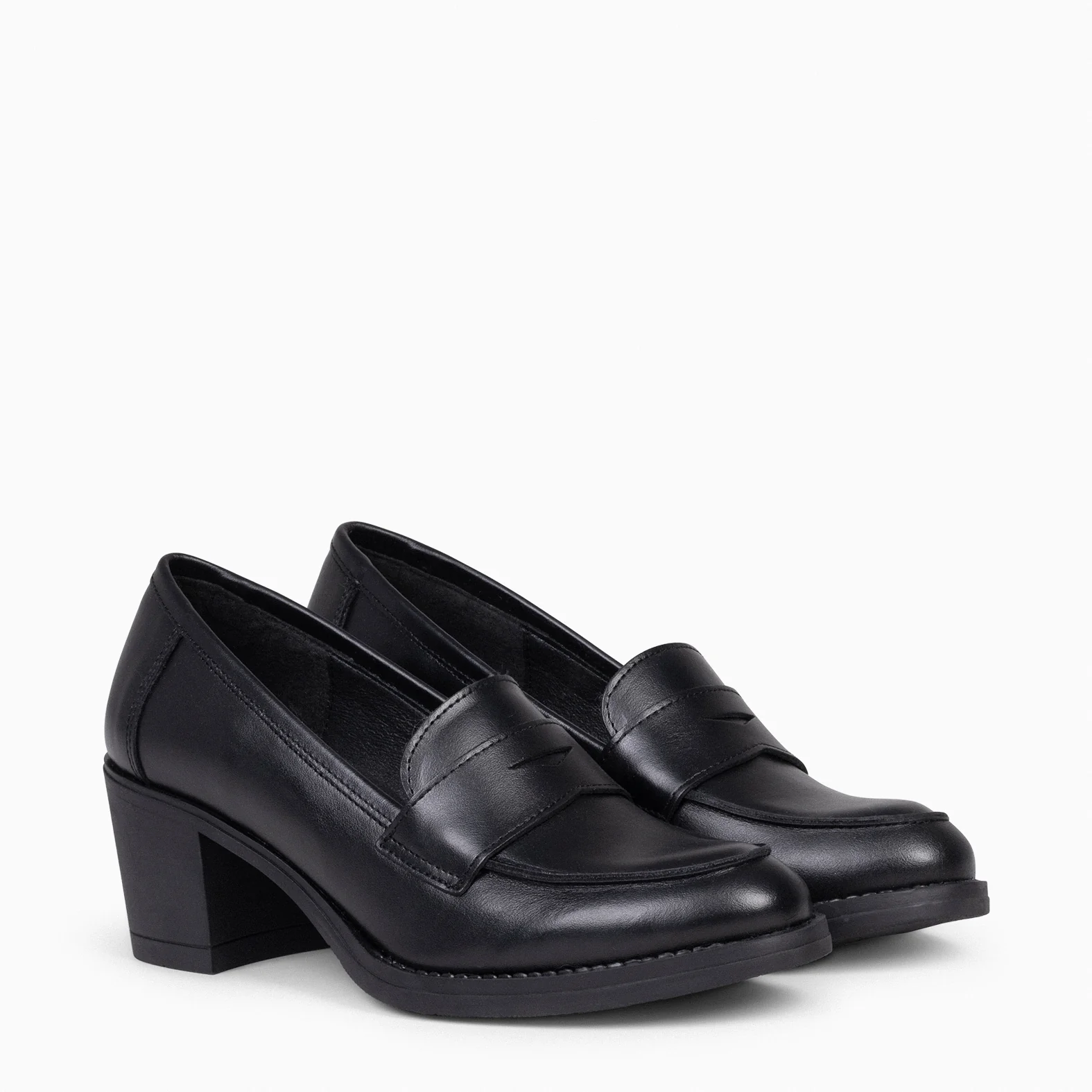 MOKKA – Mocasín de napa con tacón NEGRO - Image 2