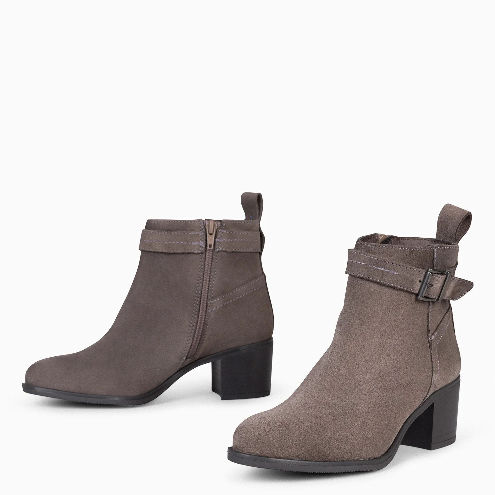 SEATTLE - Botines serraje mujer en color TAUPE - Image 3