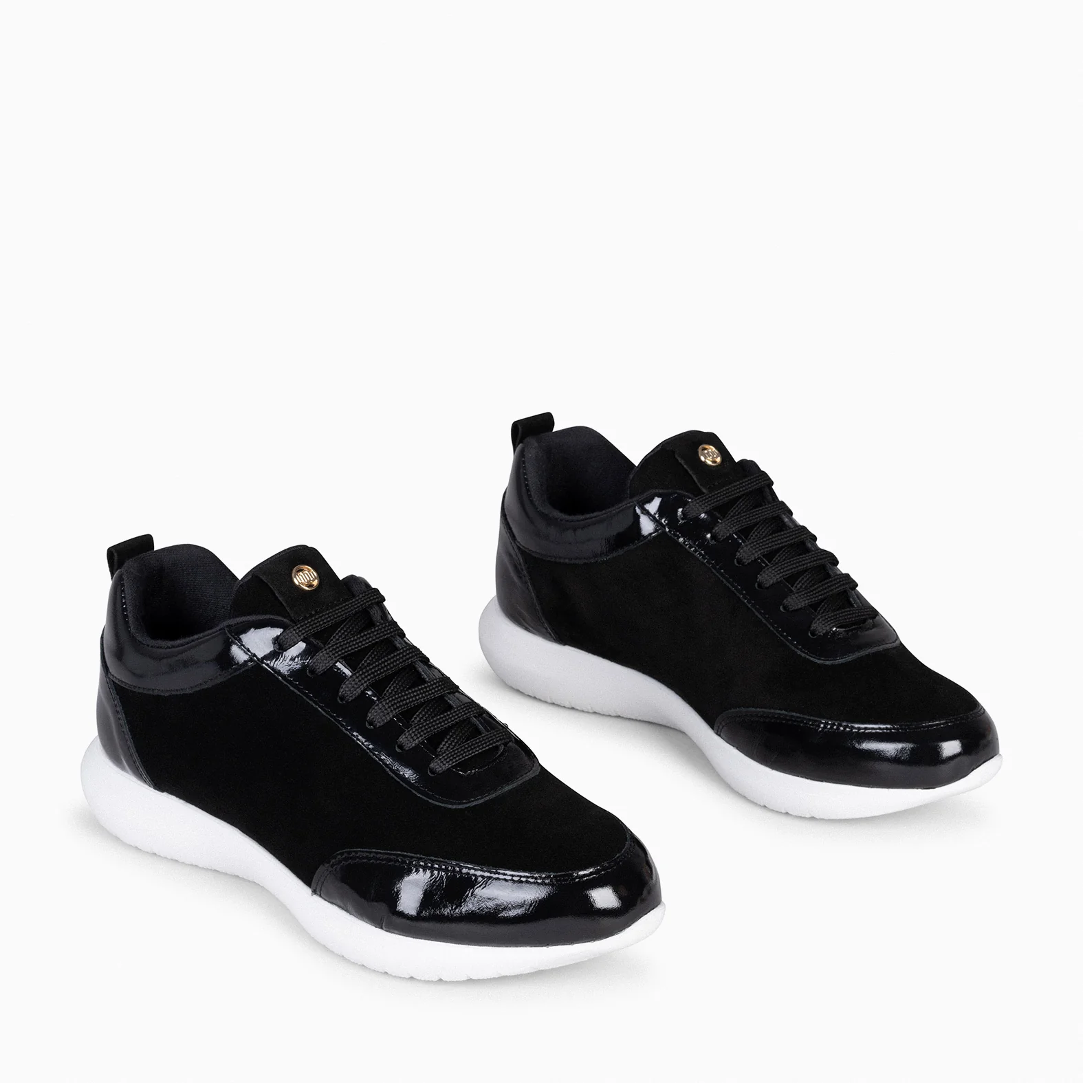 LOIRA - Zapatillas de Serraje NEGRO con Charol difuminado - Image 3