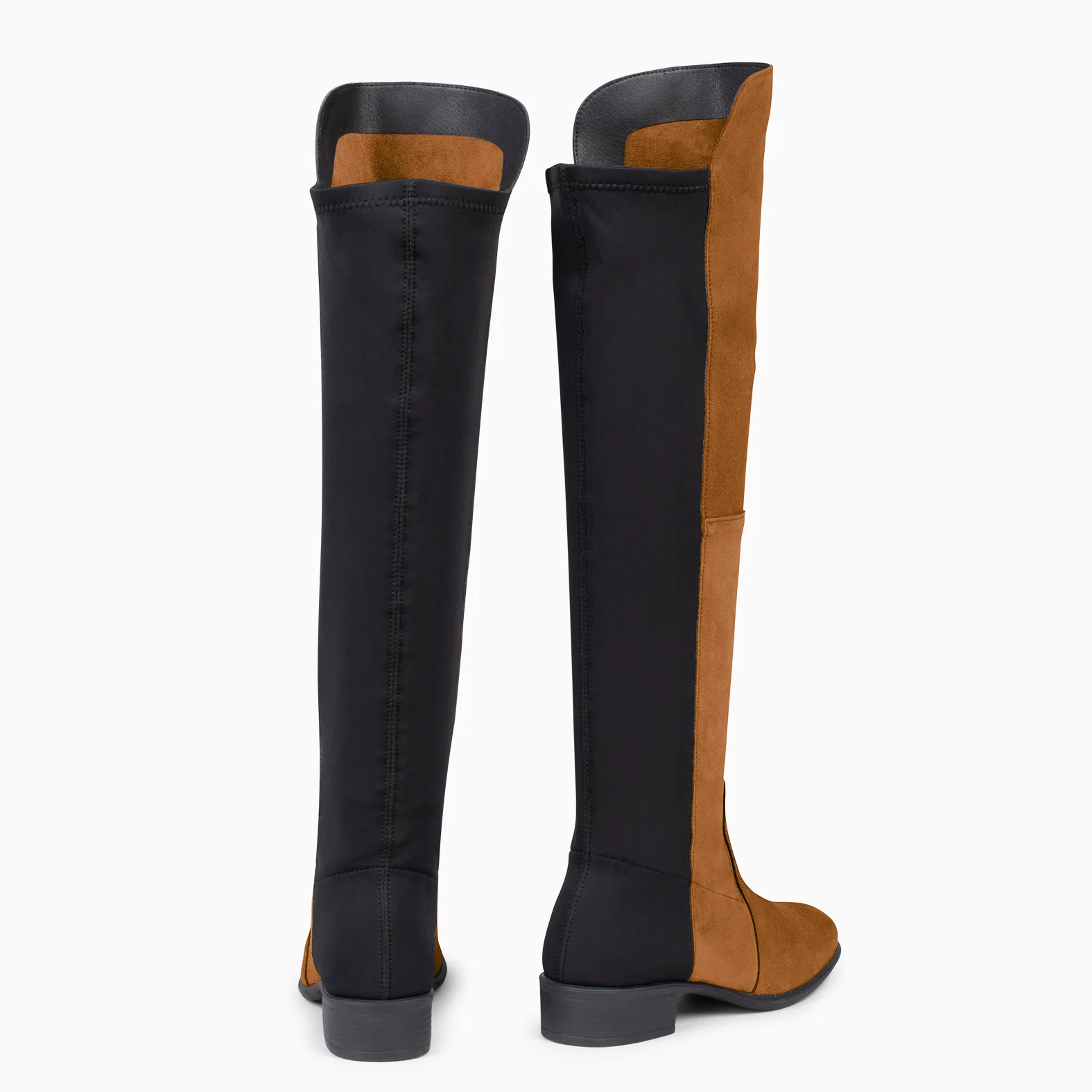 ELÁSTICA – Bota de caña alta de tacón bajo CAMEL - Image 3