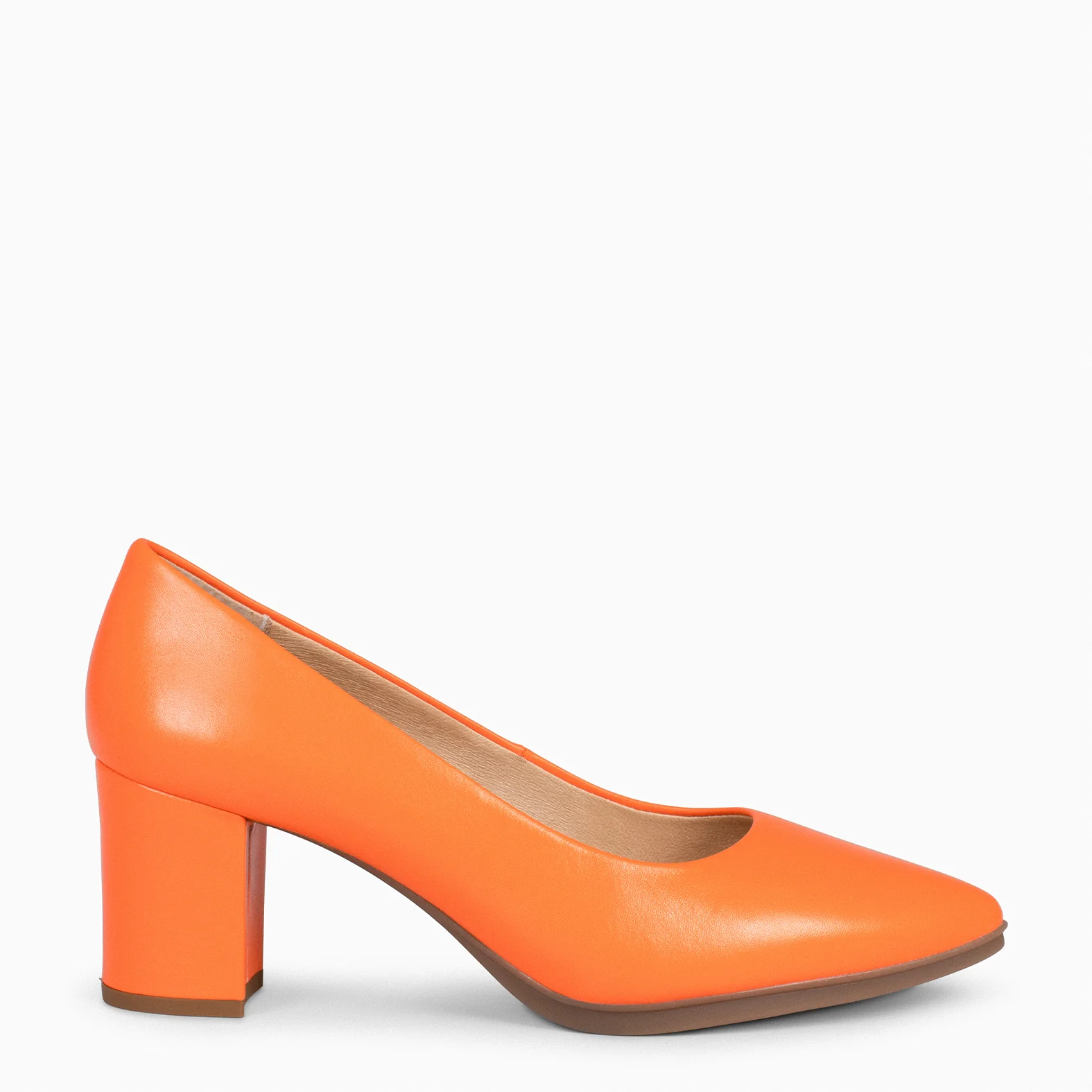 URBAN S SALON - Zapatos de tacón medio de napa NARANJA