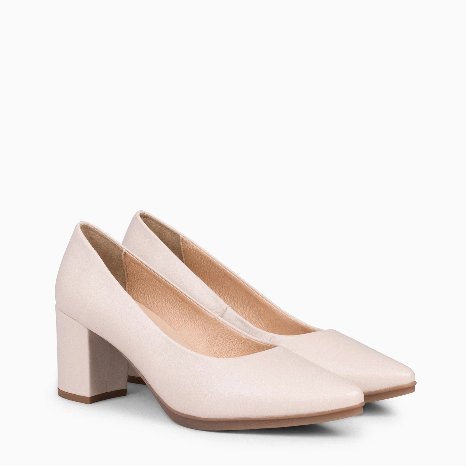 URBAN S SALON - Zapatos de tacón medio de napa NUDE - Image 4