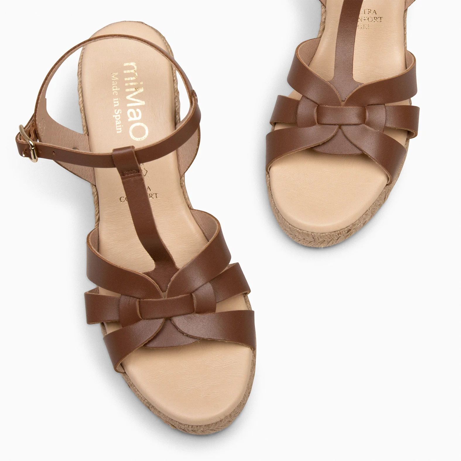 VALERIA - Sandalias de esparto con tiras MARRÓN - Image 4