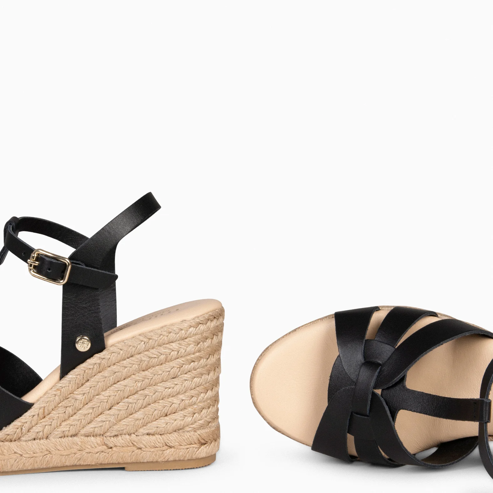 VALERIA - Sandalias de esparto con tiras NEGRO - Image 4
