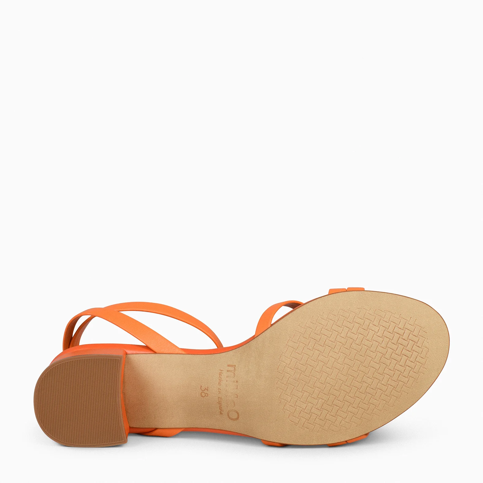 VIENA – Sandalias de tiras finas y tacón bajo NARANJA - Image 5