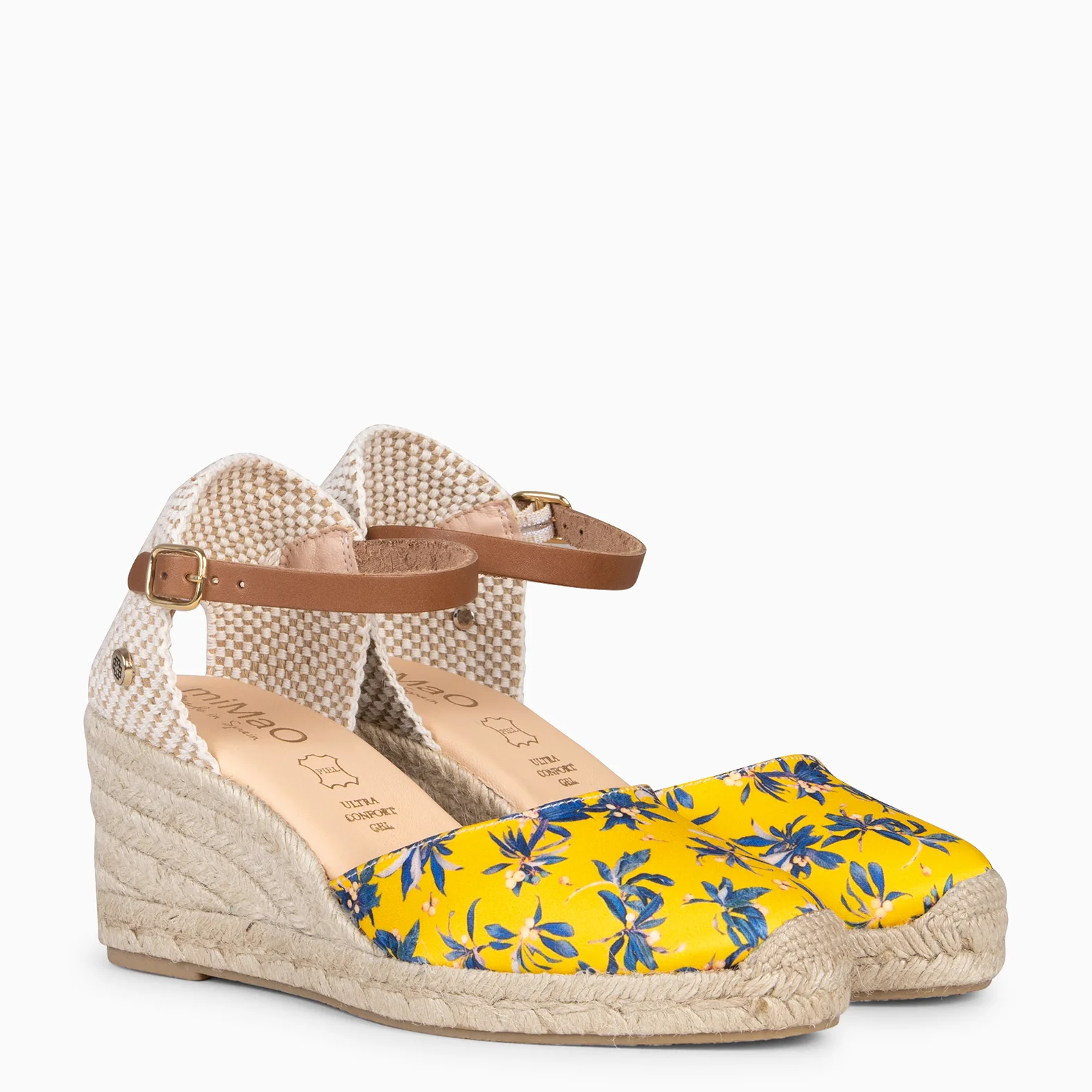 JAMAICA - Cuñas de esparto conn estampado de flores AMARILLO - Image 3