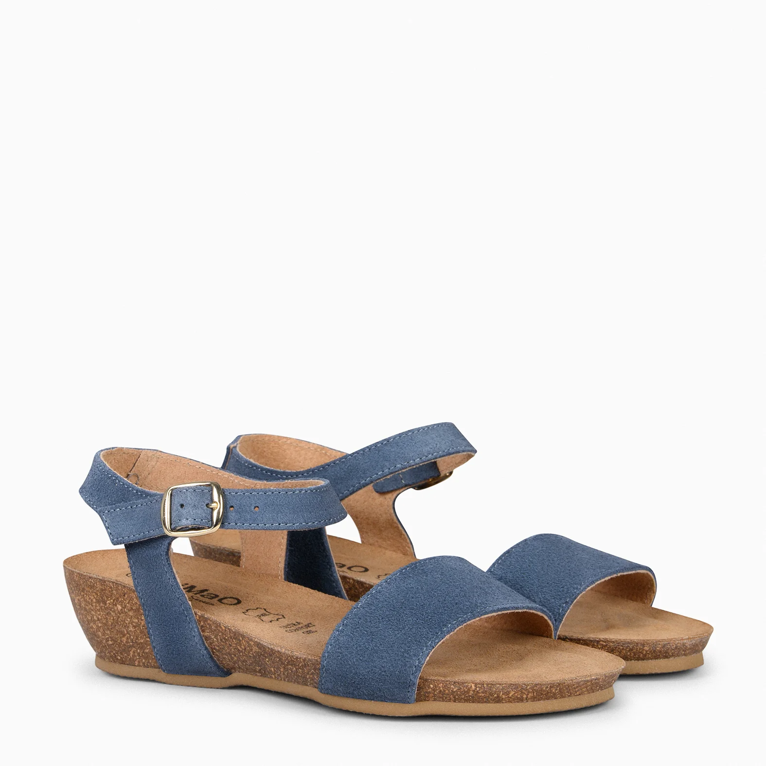 OAK – Sandalias Bio de serraje con cuña JEANS - Image 2