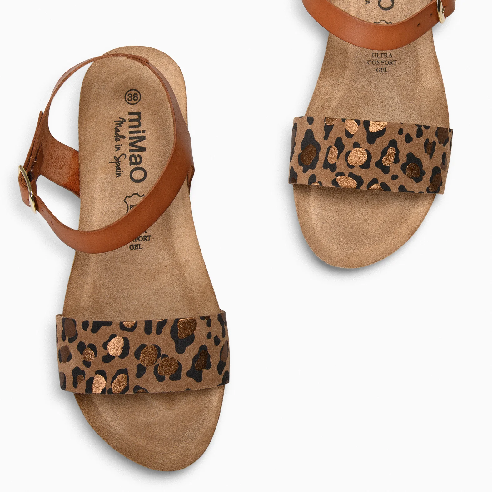OAK – Sandalias Bio de serraje con cuña LEOPARDO - Image 4