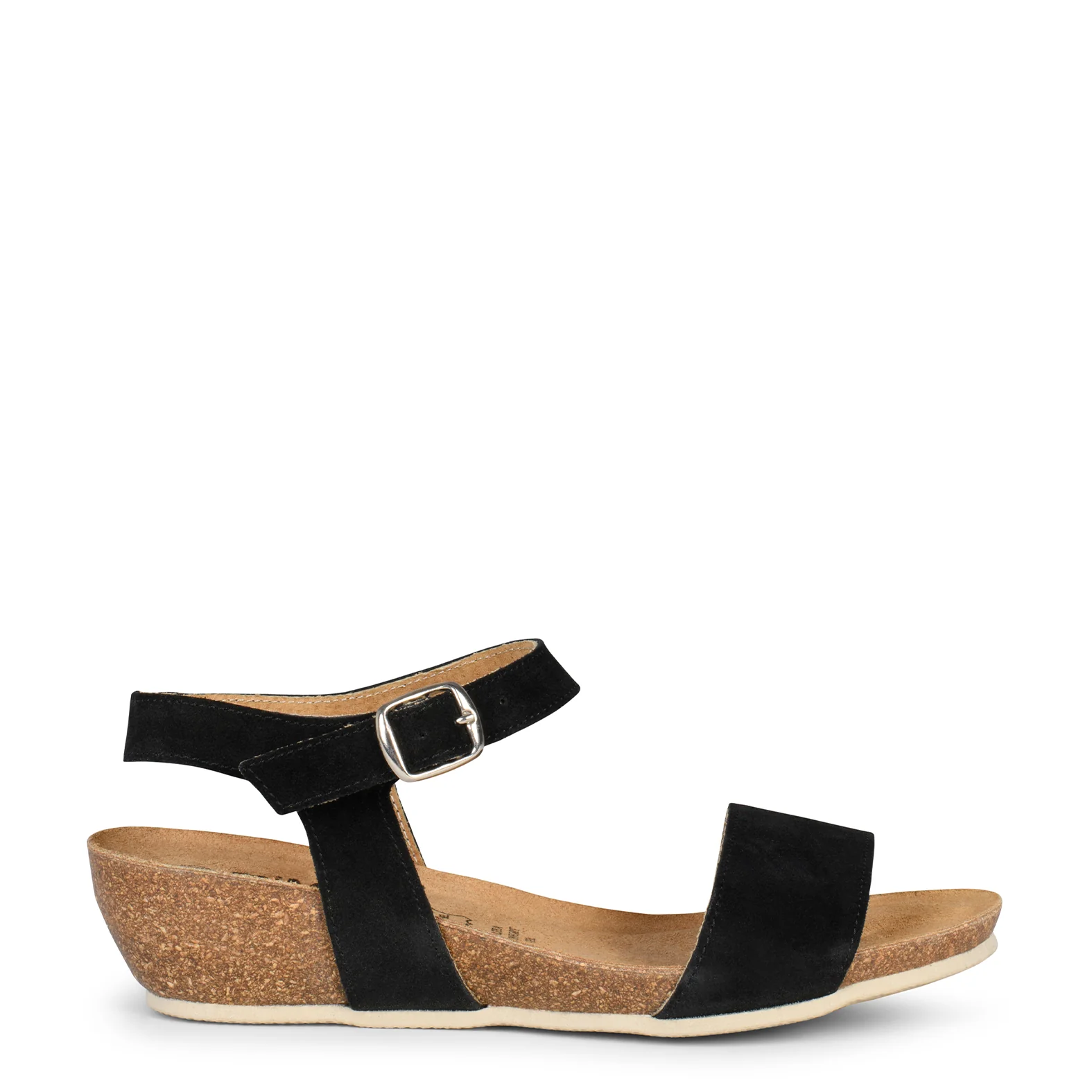 OAK – Sandalias Bio de serraje con cuña NEGRO - Image 7