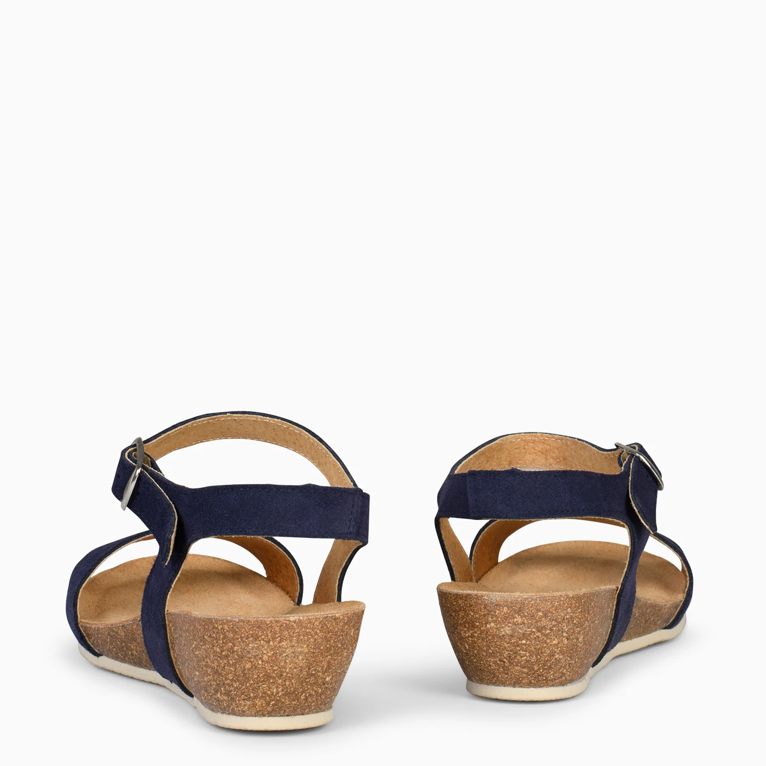 OAK – Sandalias Bio de serraje con cuña AZUL - Image 3