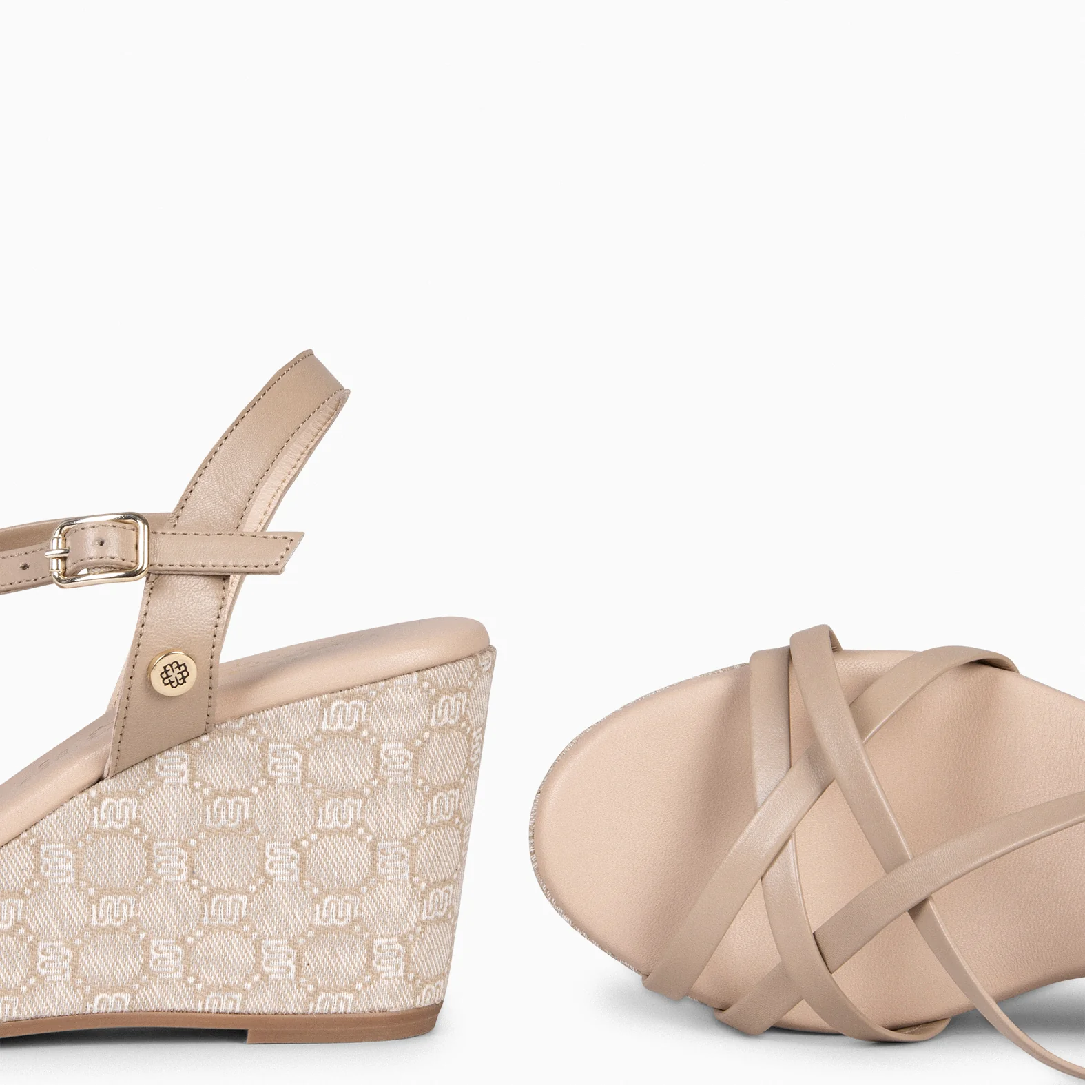 VALENTINA - Sandalias cuña TAUPE - Image 3