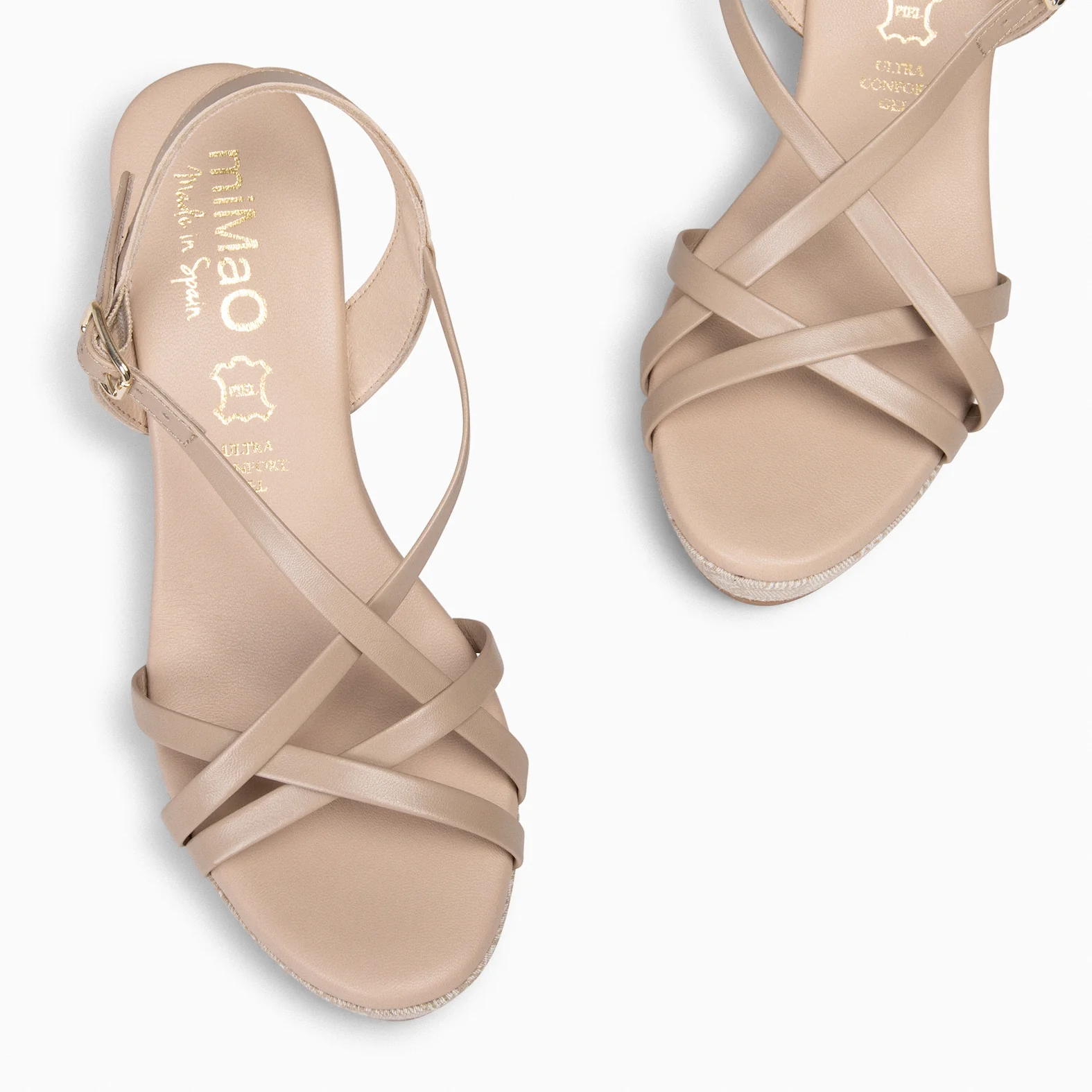 VALENTINA - Sandalias cuña TAUPE - Image 4