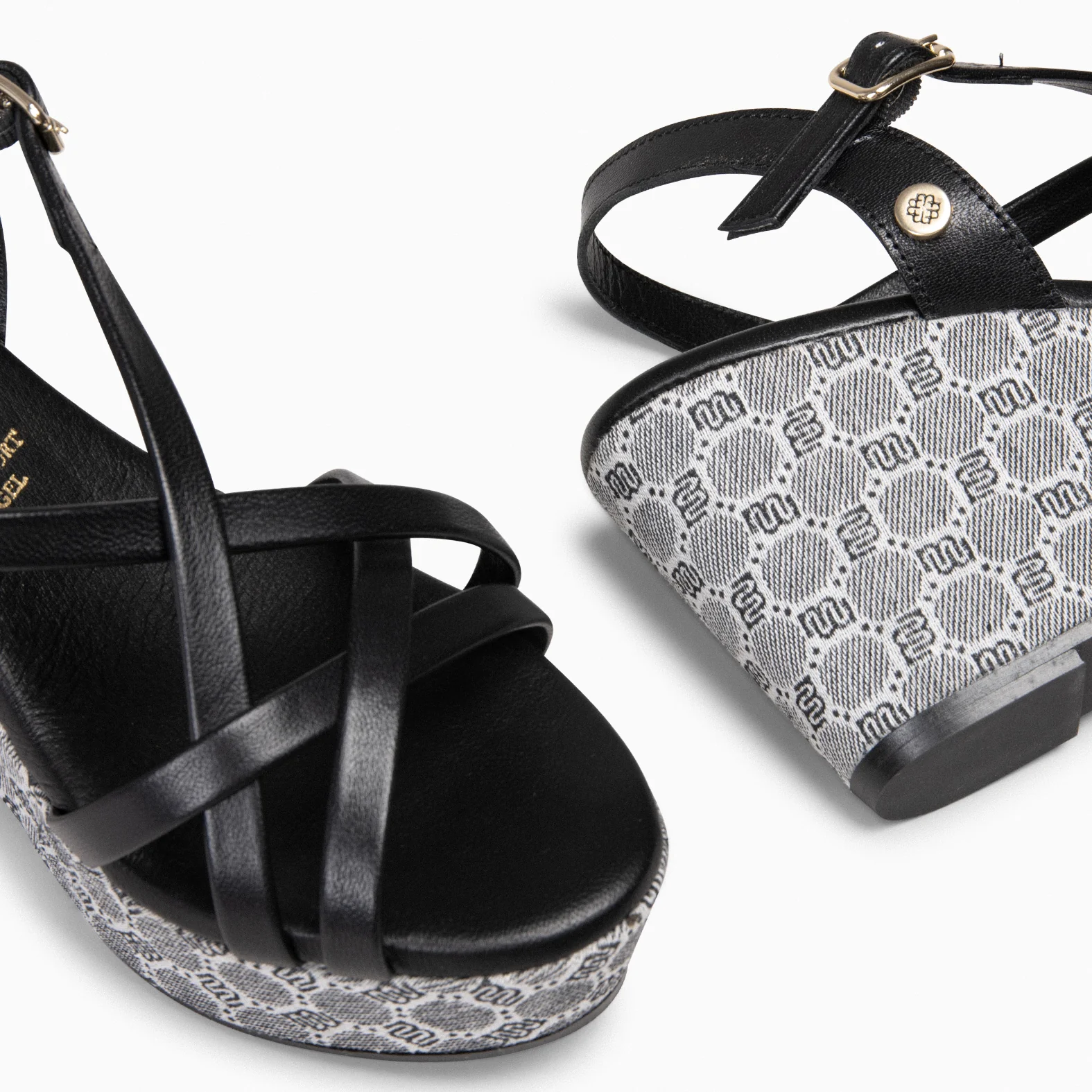 VALENTINA - Sandalias cuña NEGRO - Image 7