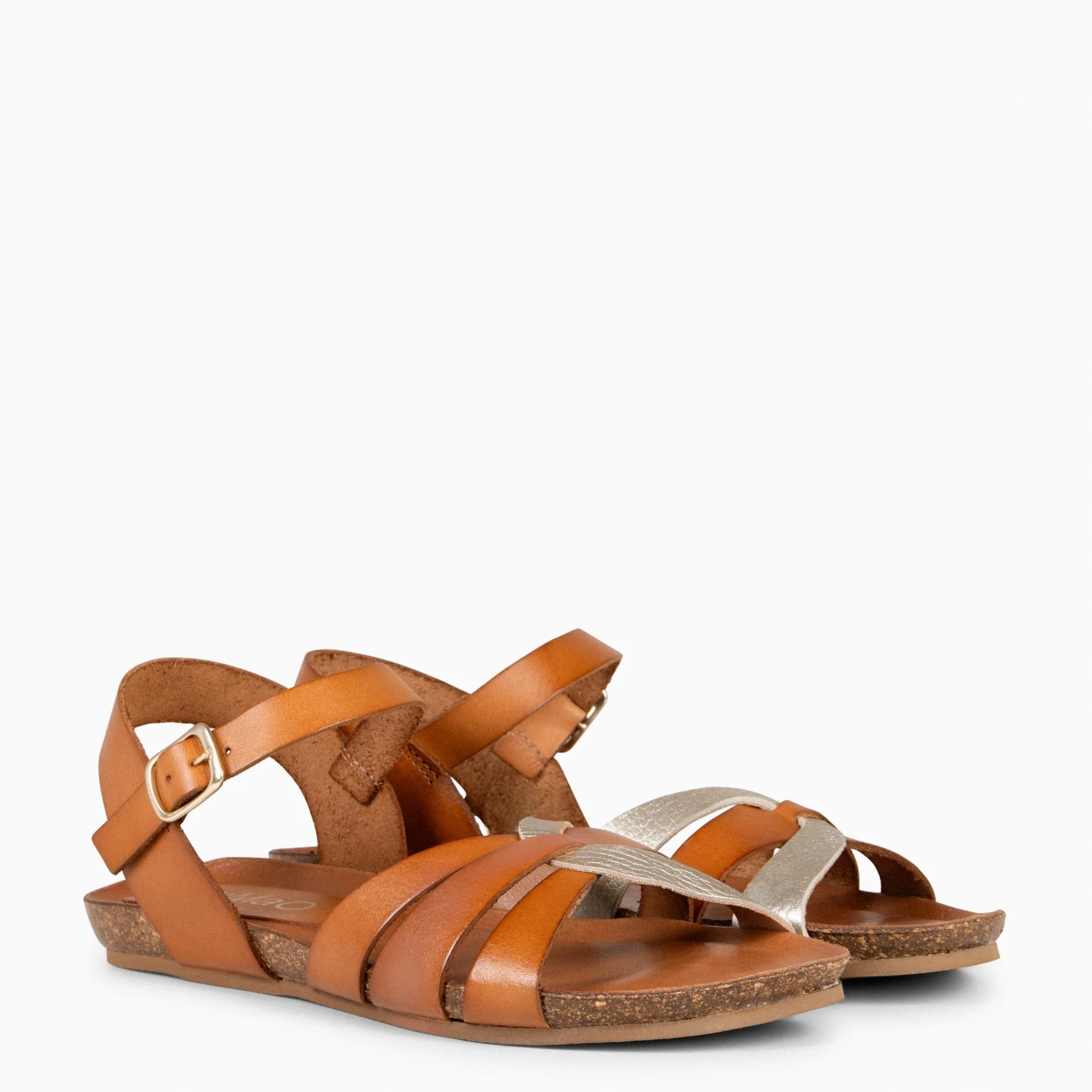SALOMÉ - Sandalias planas con pulsera CAMEL - Image 6