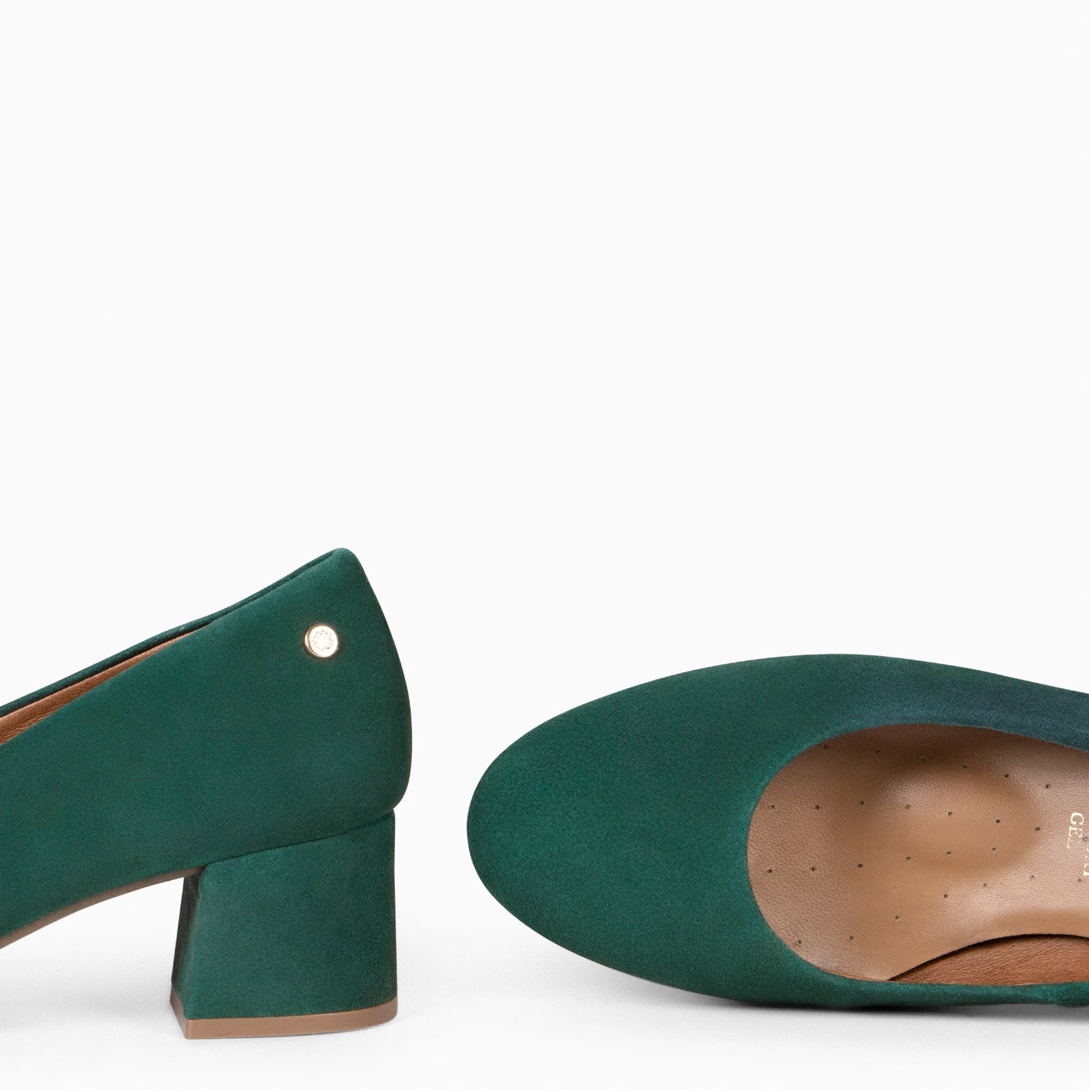 URBAN REDONDO – Zapatos de tacón bajo de ante VERDE - Image 5