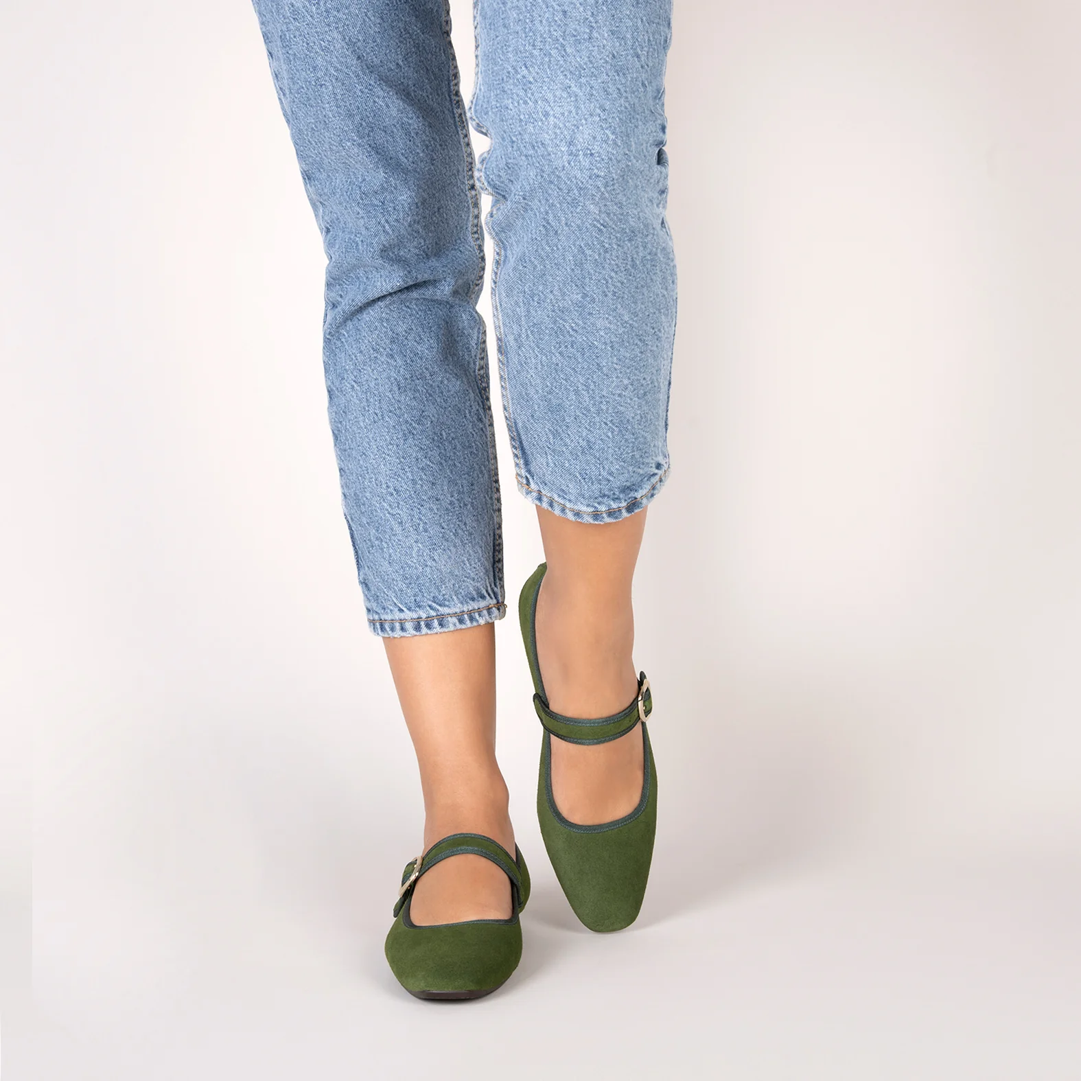 CLARA - Merceditas con puntera cuadrada VERDE - Image 2