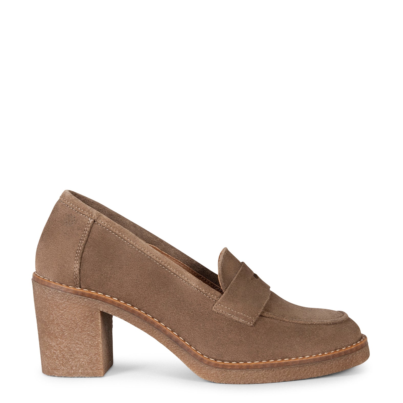 MOKKA – Mocasín de serraje con tacón TAUPE - Image 7