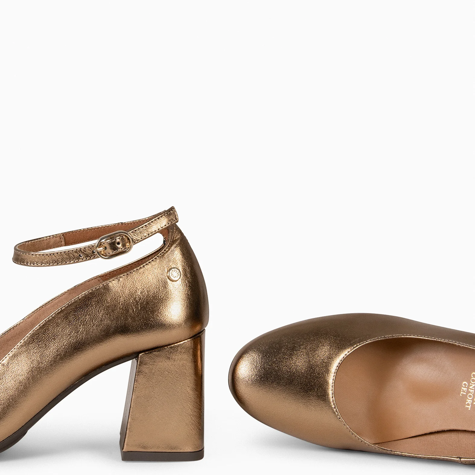 CAROL – Zapatos con pulsera y tacón ORO VIEJO - Image 4