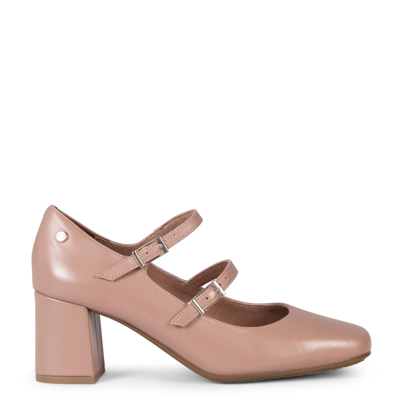 FEBRIS - Zapatos de piel con doble pulsera NUDE - Image 7