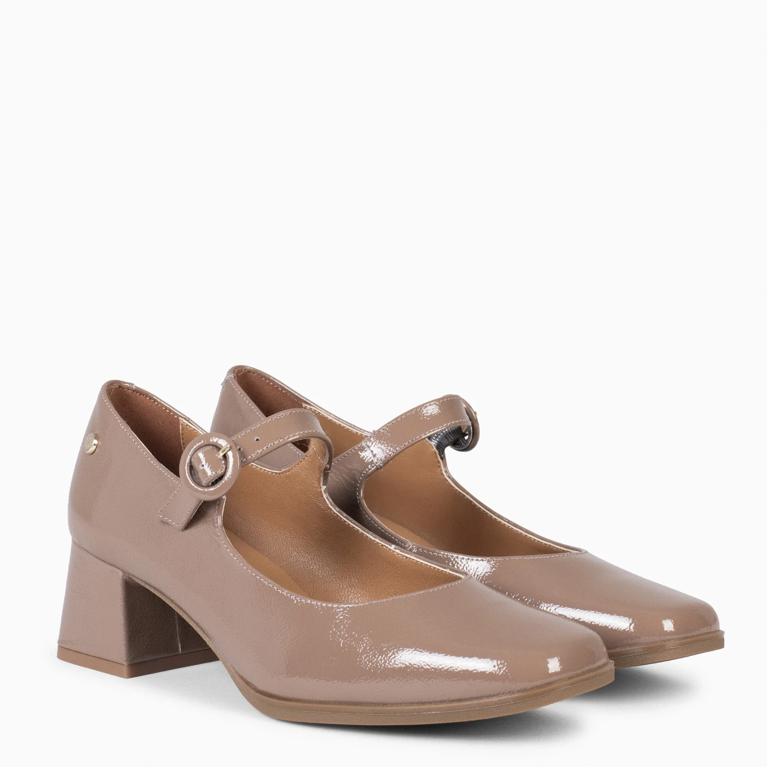 AGATA – Mercedita con pulsera y tacón cuadrado TAUPE - Image 2