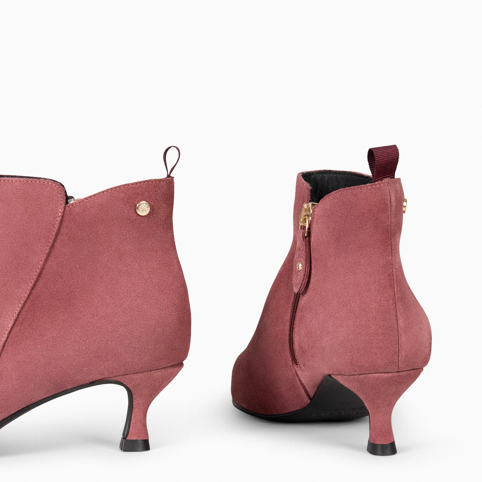 ROYAL – Botines tacón bajo VINO de serraje - Image 4