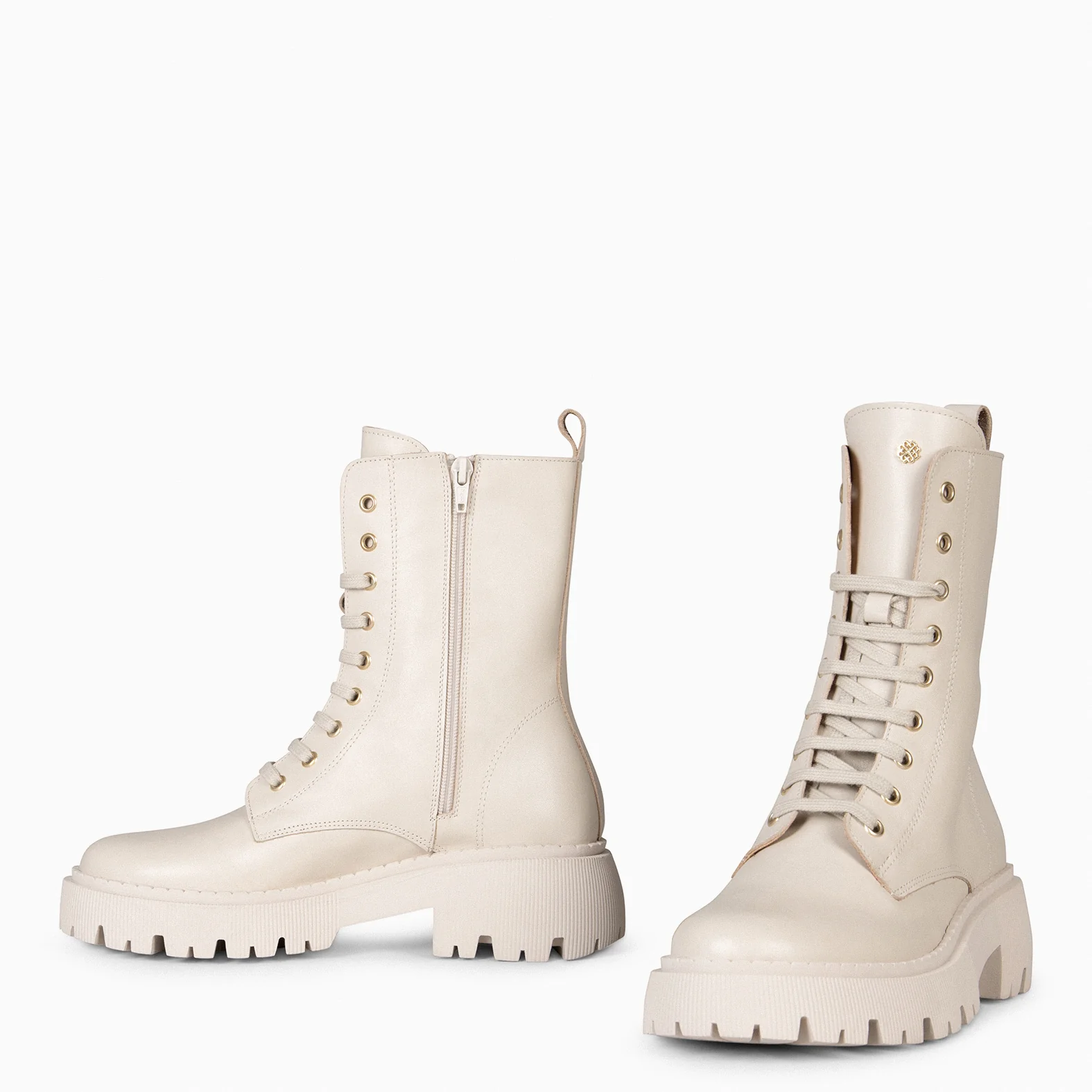 HALEN - Botas militares plataforma track BEIGE - Image 3