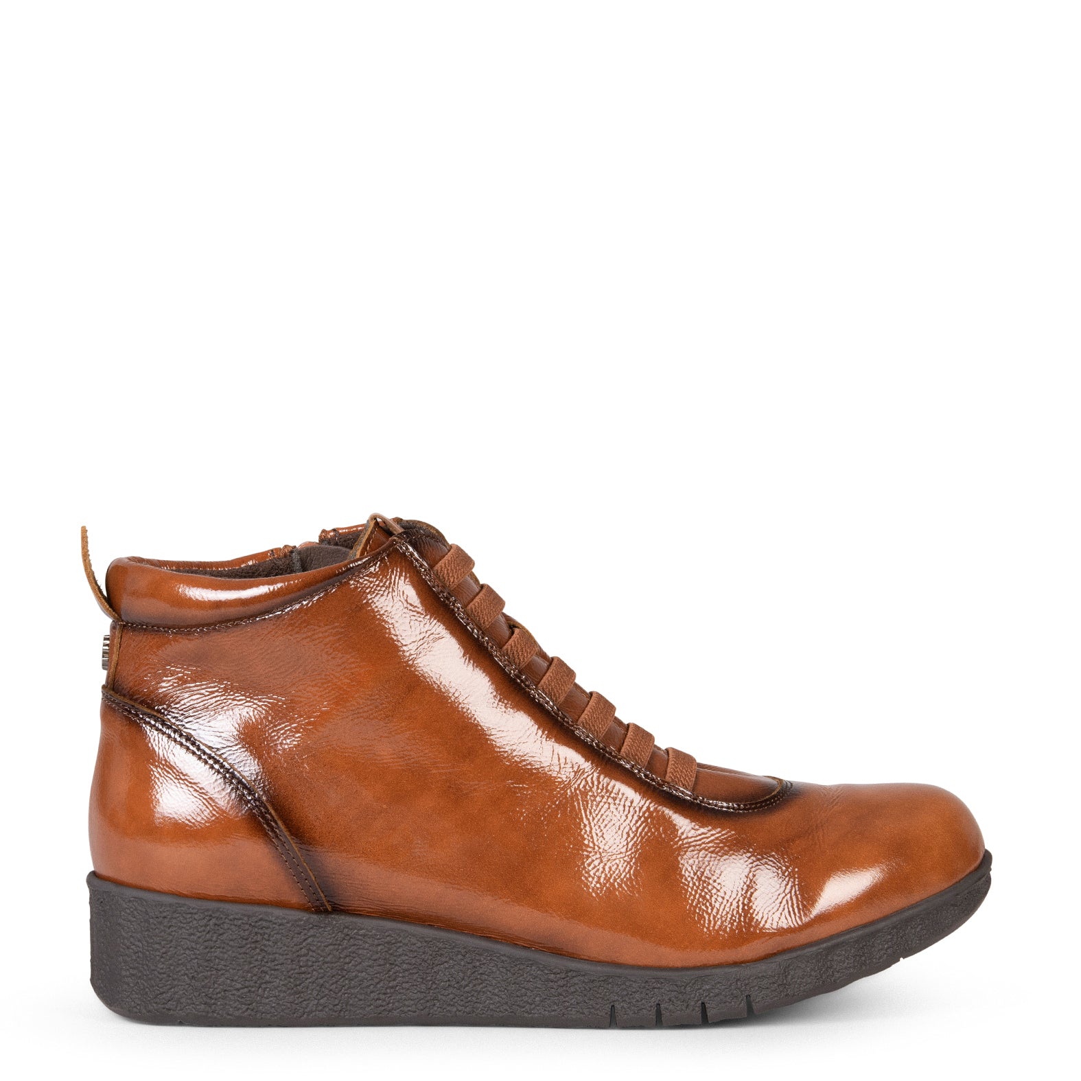 FLEXY - Zapatillas Abotinadas de charol CAMEL - Image 8
