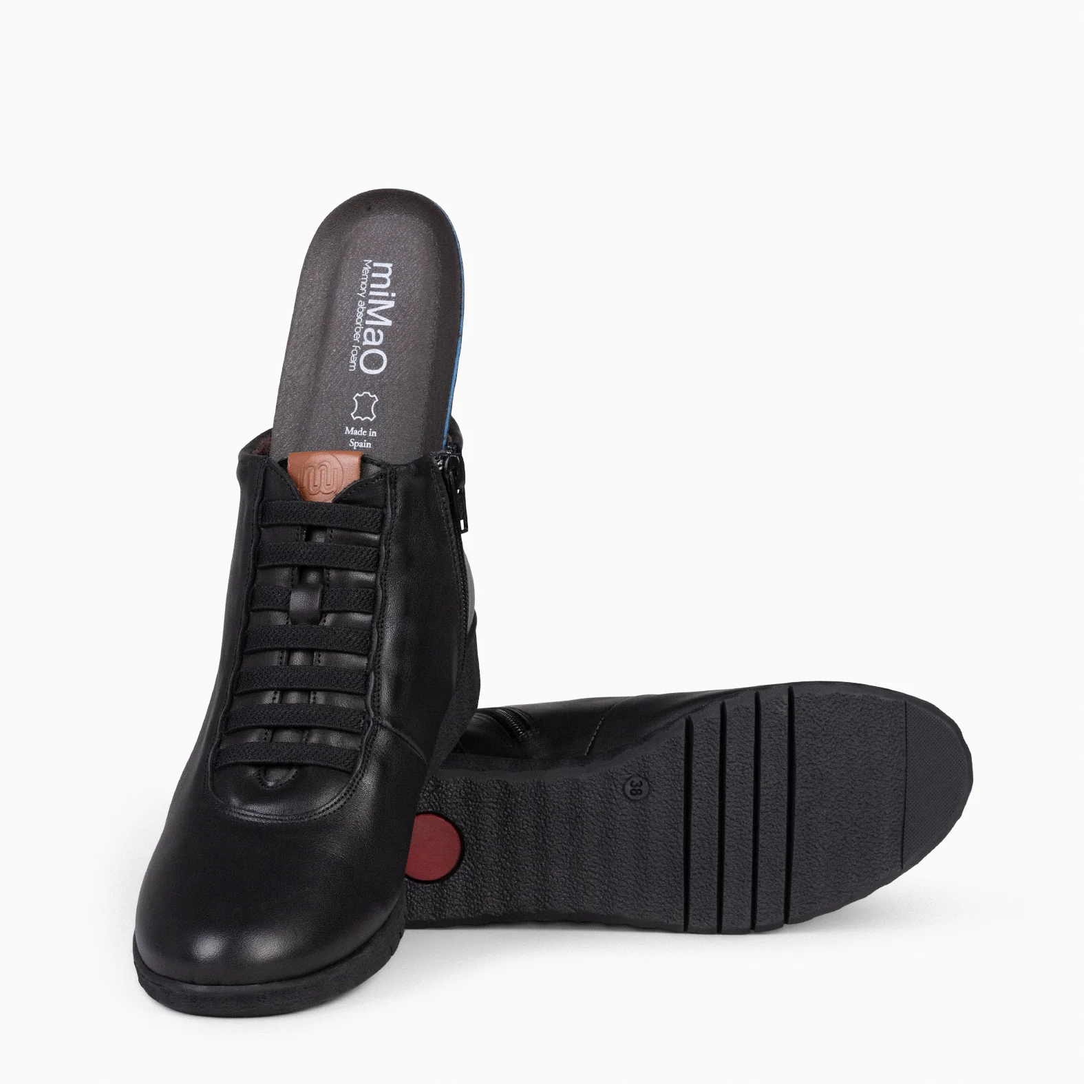 FLEXY - Zapatillas Abotinadas de napa NEGRO - Image 2