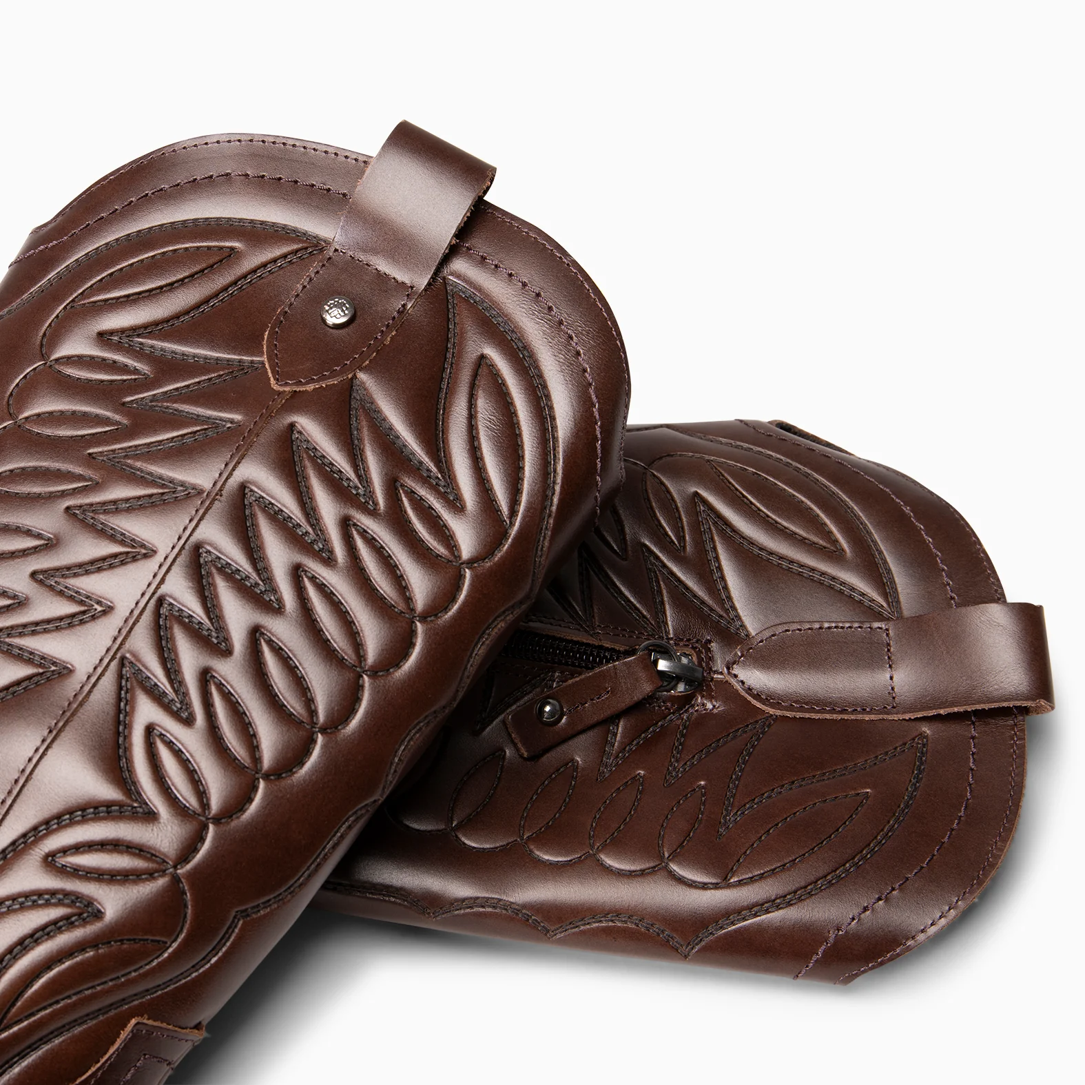 SALOON – Botas cowboy de piel bordada MARRON - Image 6