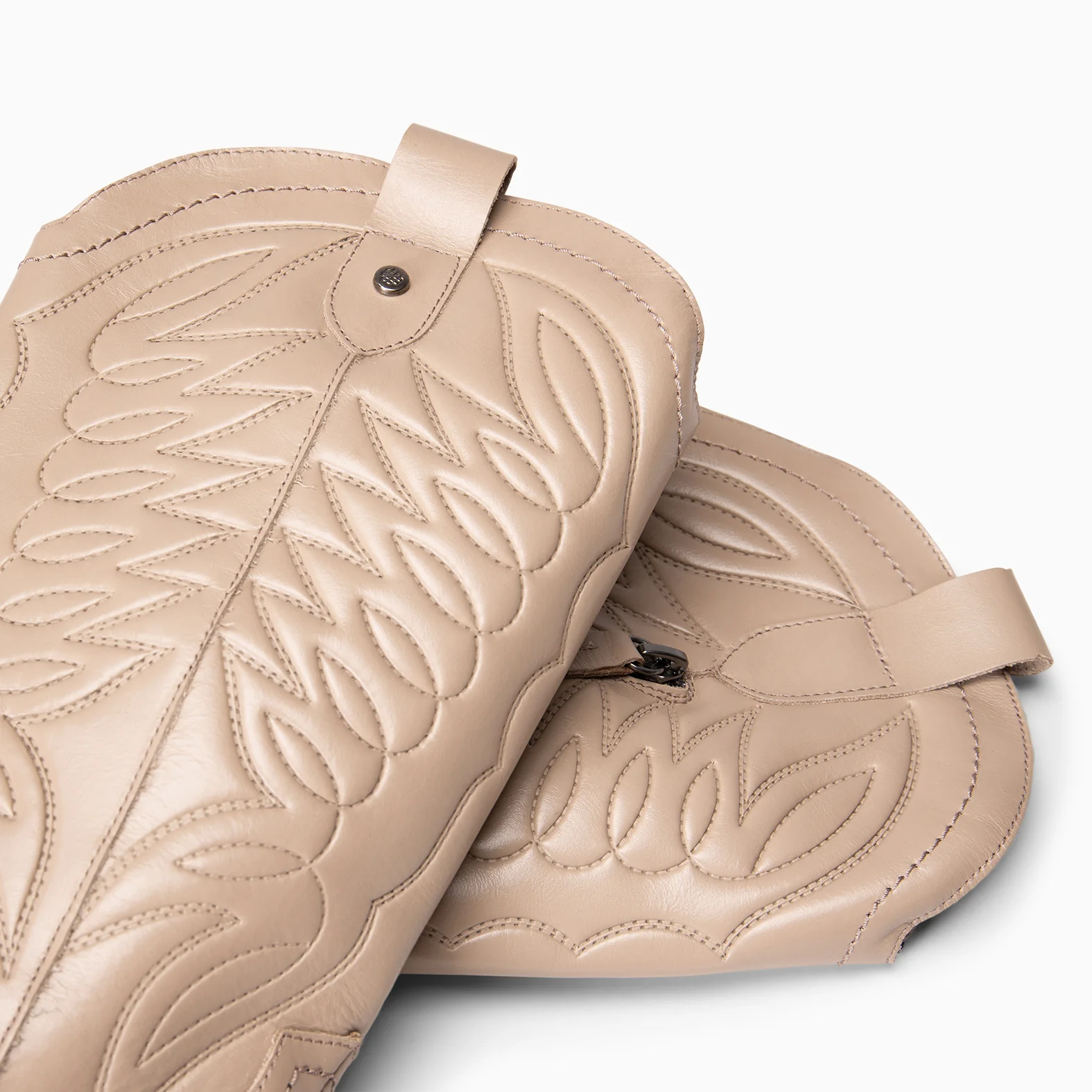 SALOON – Botas cowboy de piel bordada TAUPE - Image 5