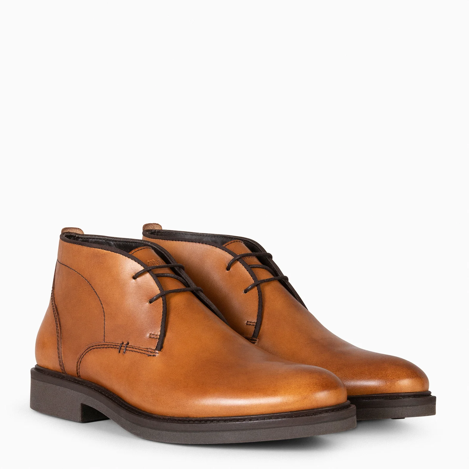 CERVANTES – Botín de hombre con cordones CAMEL - Image 3