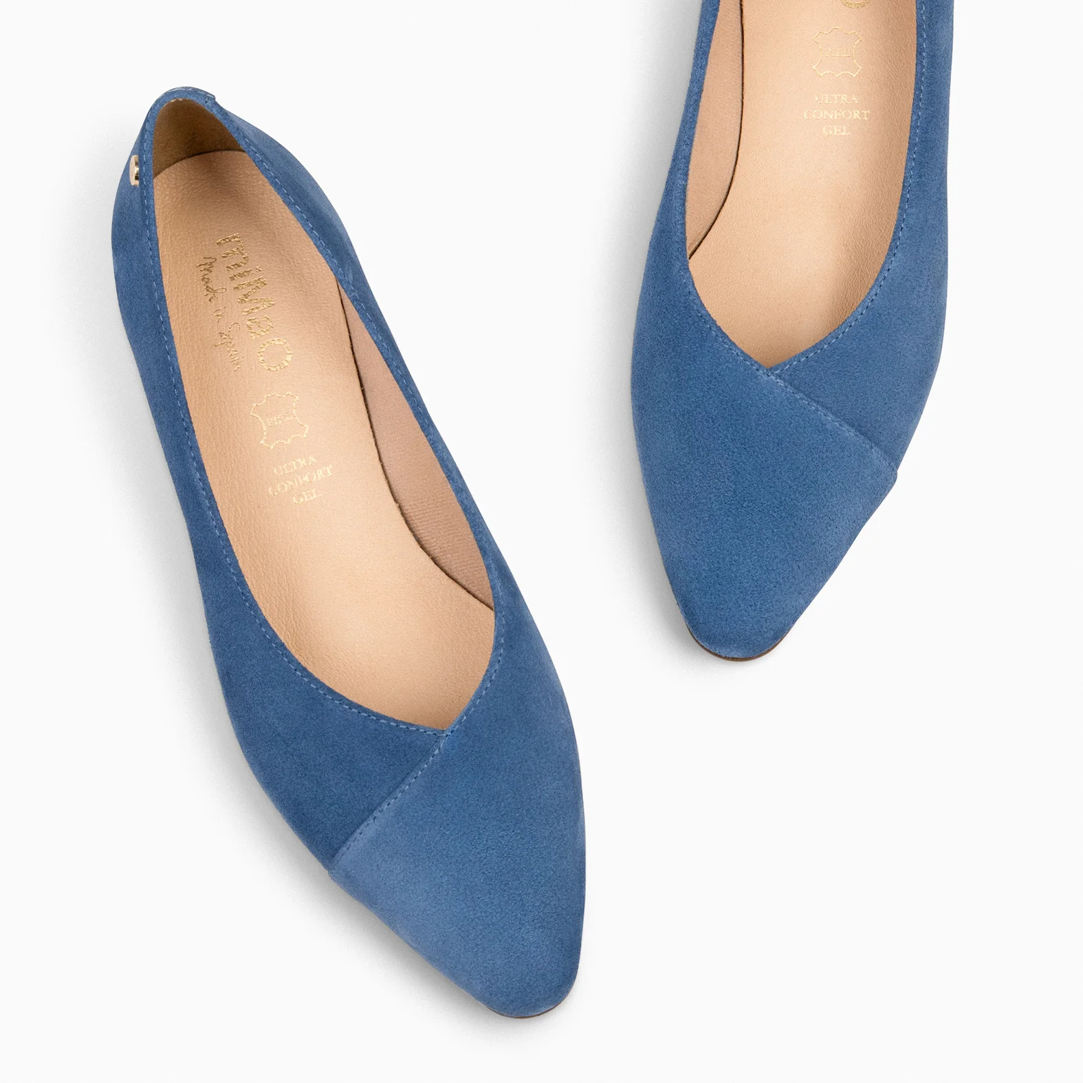MARIE - Zapatos de tacón Bajo de punta fina AZUL - Image 4