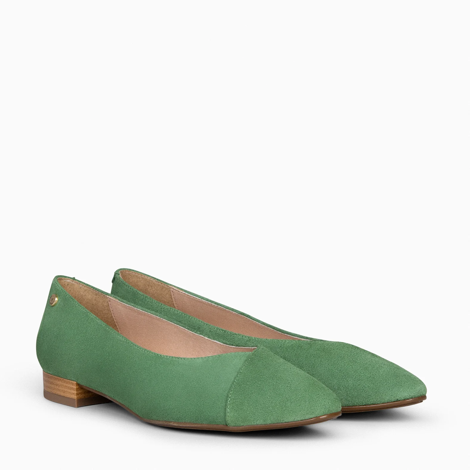 MARIE - Zapatos de tacón Bajo de punta fina VERDE - Image 3