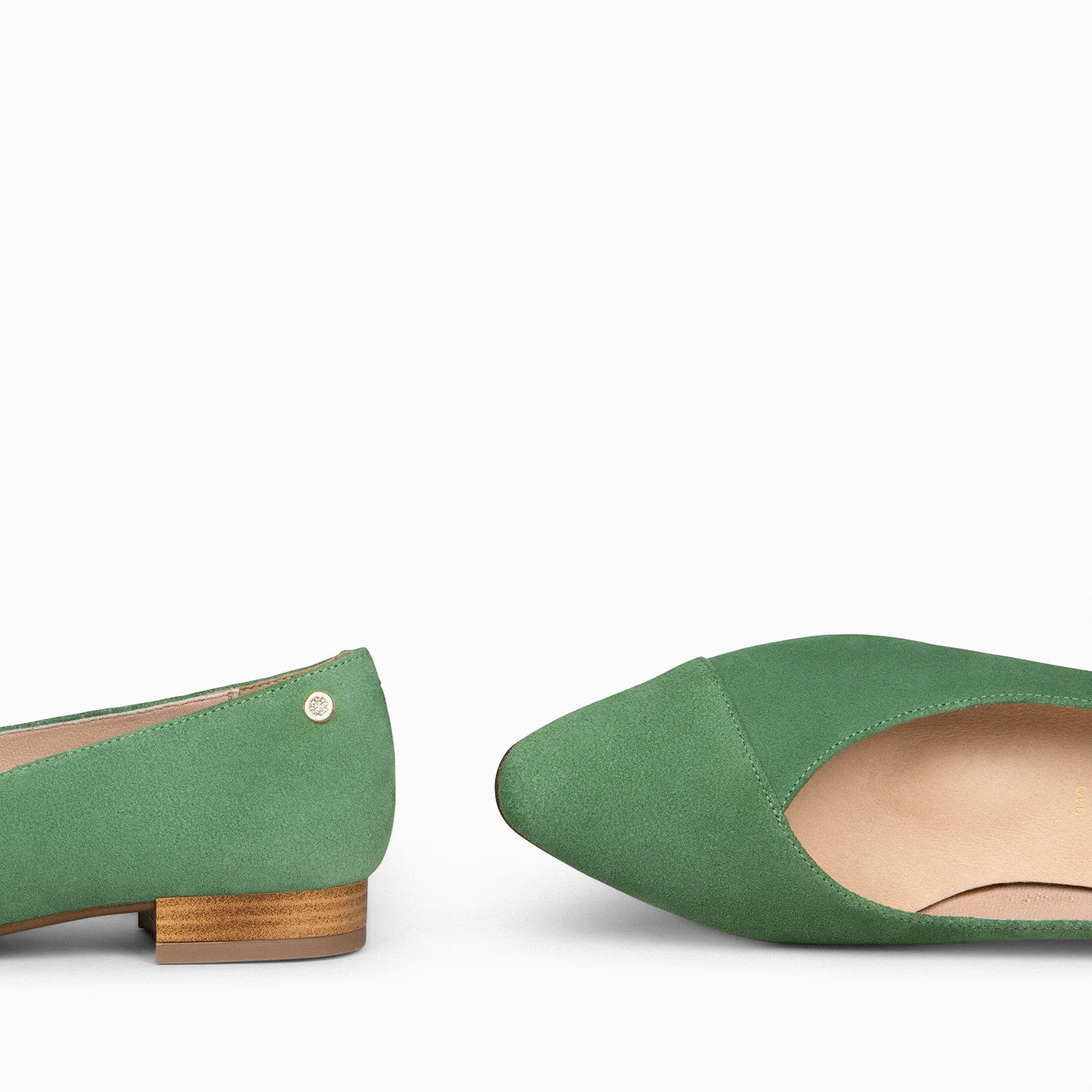 MARIE - Zapatos de tacón Bajo de punta fina VERDE - Image 4