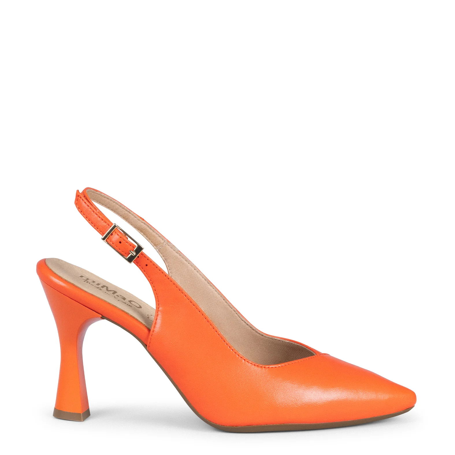 GLAM DESTALONADO – Zapatos de tacón destalonados de napa NARANJA - Image 8