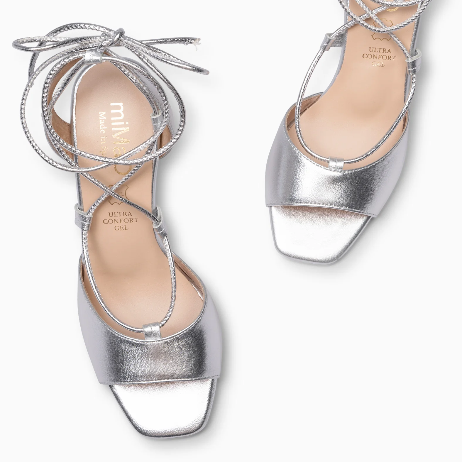 MÓNICA - SANDALIAS ELEGANTES DE TACÓN PLATA - Image 3