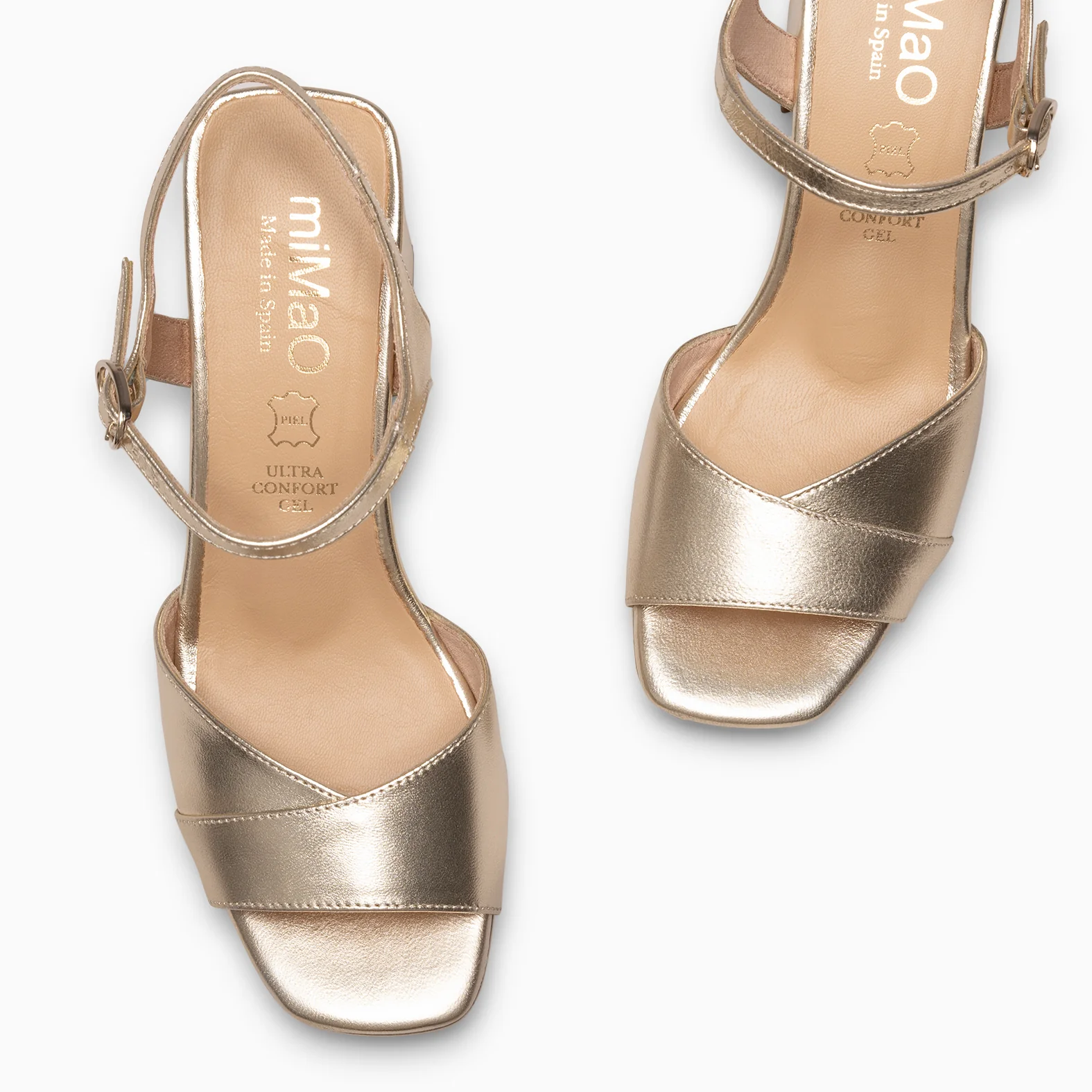 MICHELLE - ZAPATOS DE MUJER DE TACÓN ANCHO PLATINO - Image 3